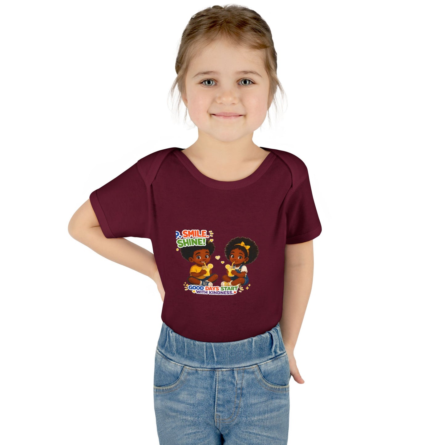 Infant Bodysuit — 'Smile Shine' Cute Baby Onesie with Positive Message