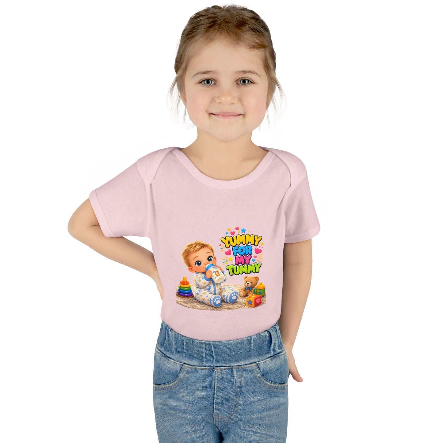 Yummy for My Tummy Baby Bodysuit — Cute Infant Feeding Onesie