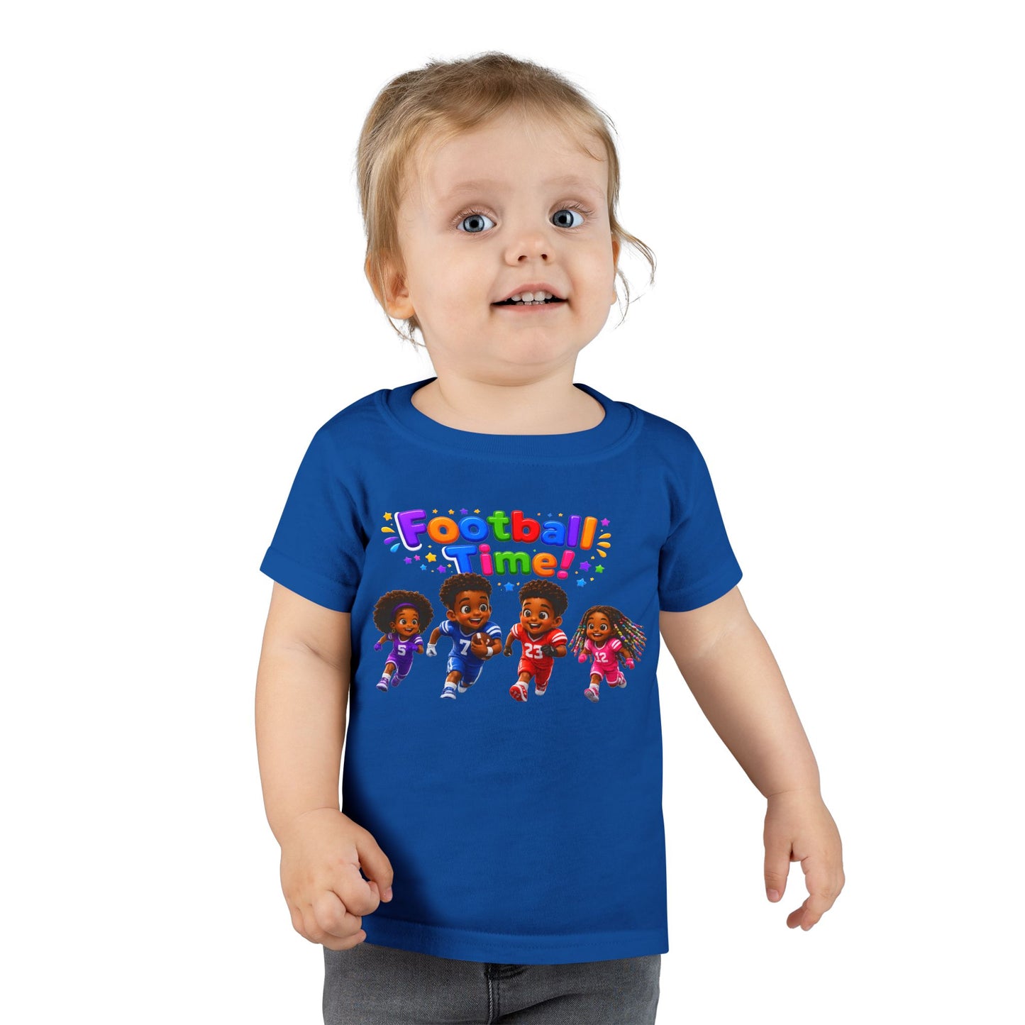 Toddler T-Shirt — "Football Time!" Cute Kids Football Players Graphic Tee