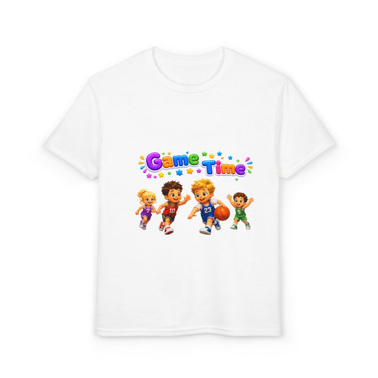 Kids T-Shirt — "Game Time" Playful Sports Graphic Tee for Boys & Girls