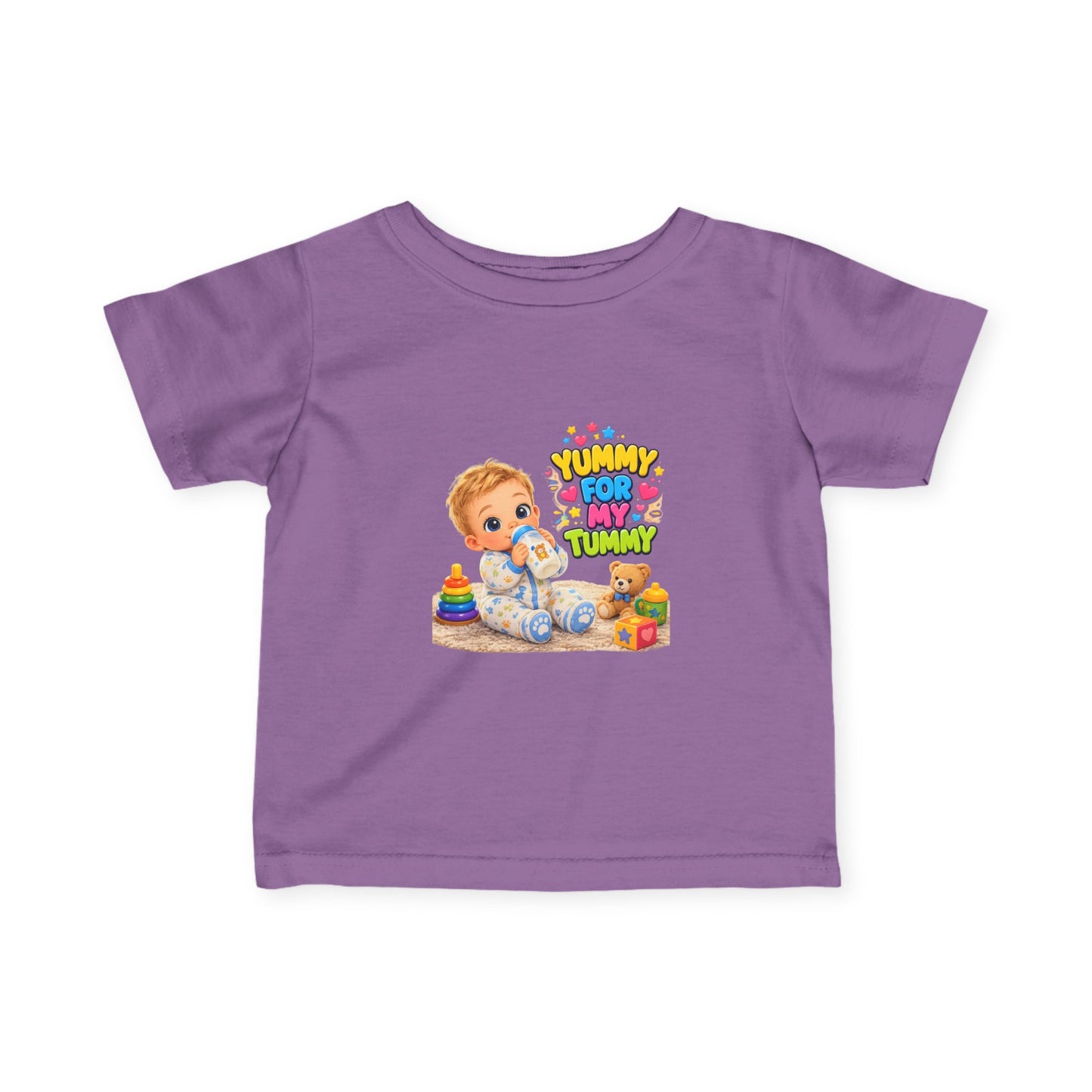 Infant Tee — Cute Baby 'Yummy For My Tummy' Feeding Graphic