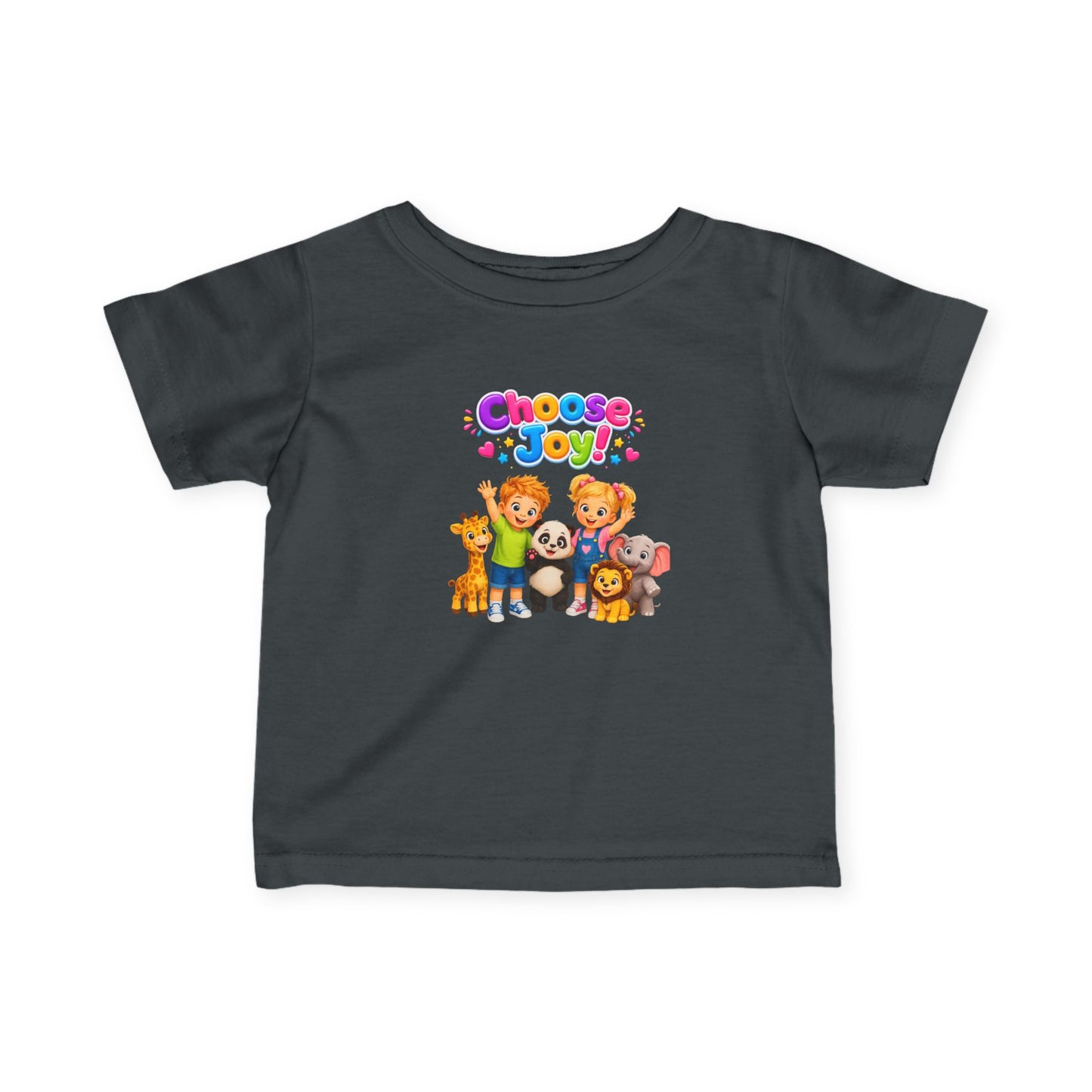Infant Tee — "Choose Joy" Cute Animal Crew Baby T-Shirt