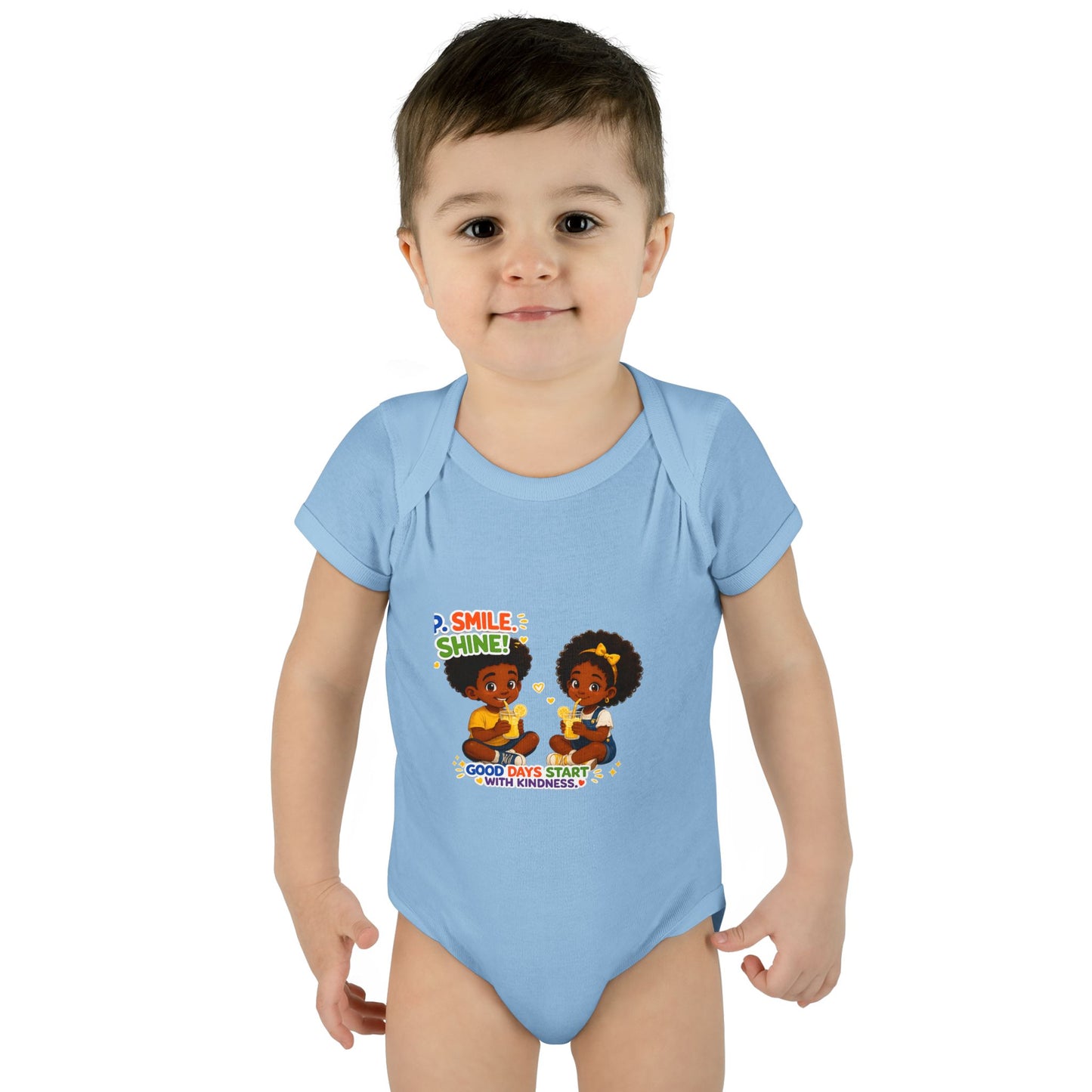 Infant Bodysuit — 'Smile Shine' Cute Baby Onesie with Positive Message