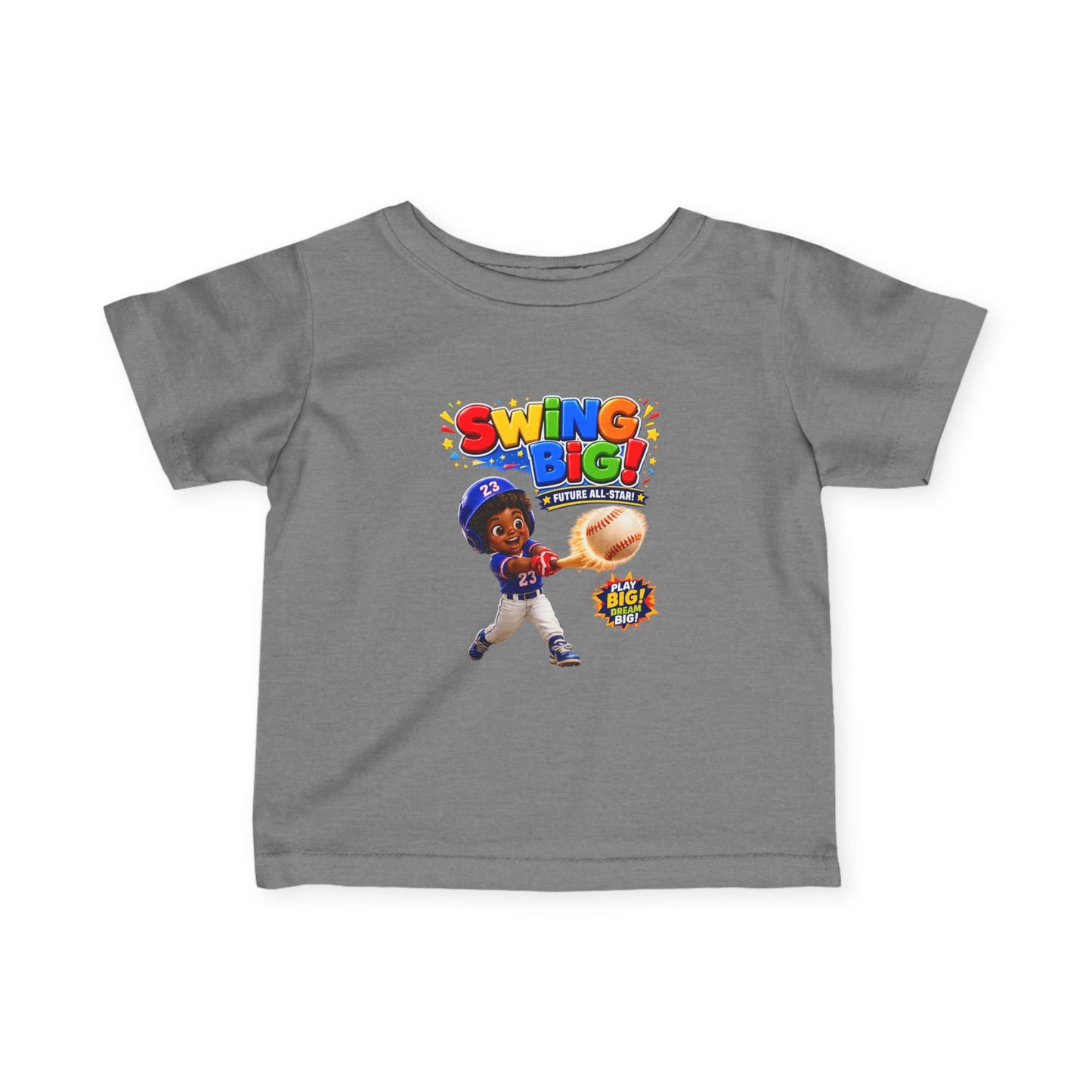 Infant Baseball Tee — "Swing Big!" Cute Baby Baseball Player Shirt