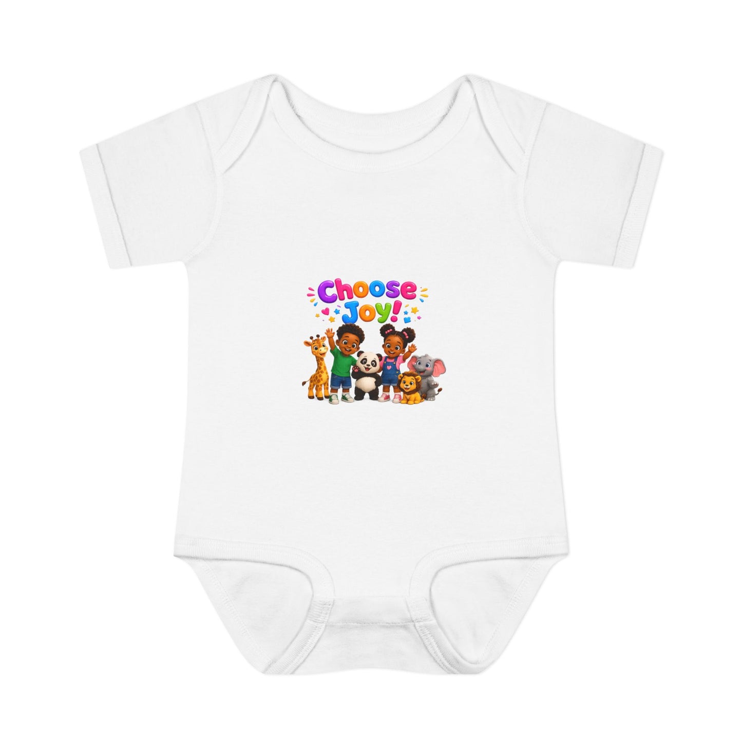 Choose Joy! Baby Bodysuit — Cute Animal Crew Infant Onesie