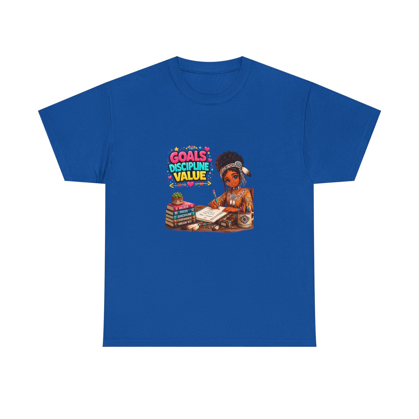 Motivational Study T-Shirt — "Goals, Discipline, Value" Graphic Tee for Students & Learners