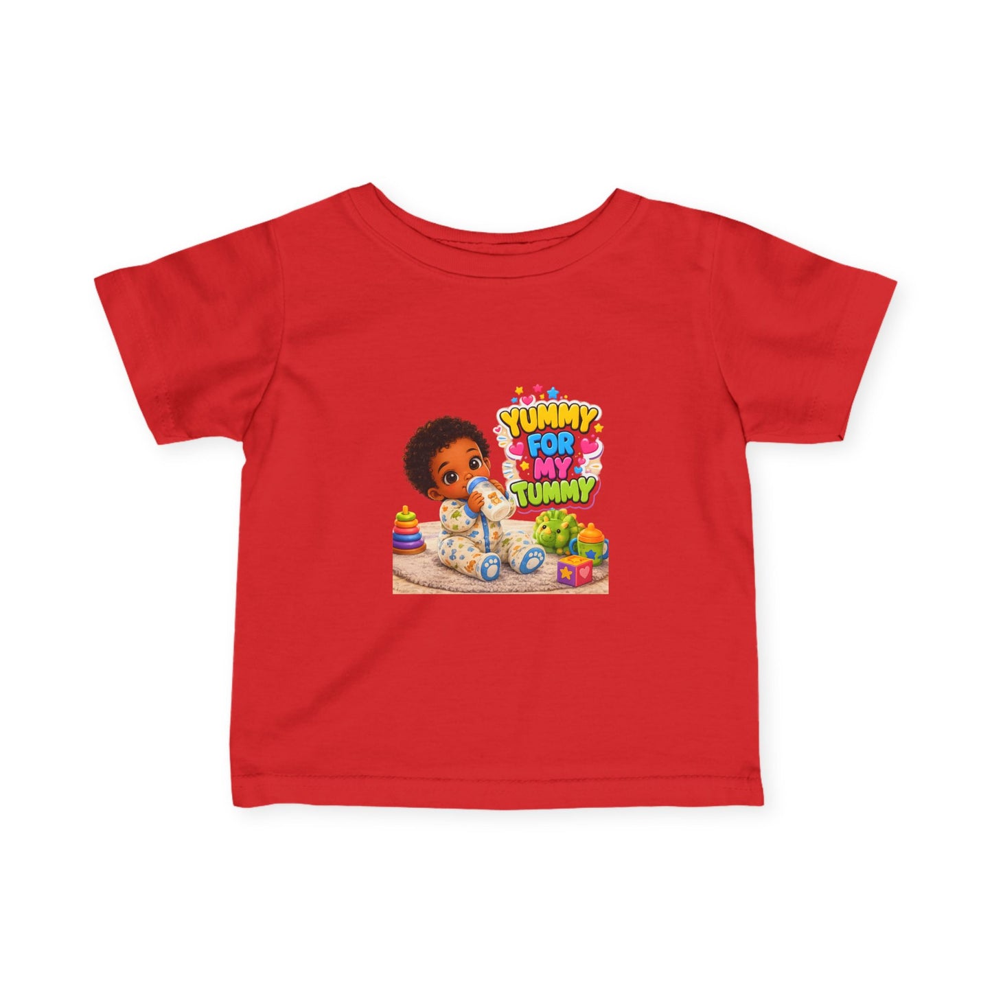 Infant Tee – "Yummy for My Tummy" Cute Baby Feeding Graphic