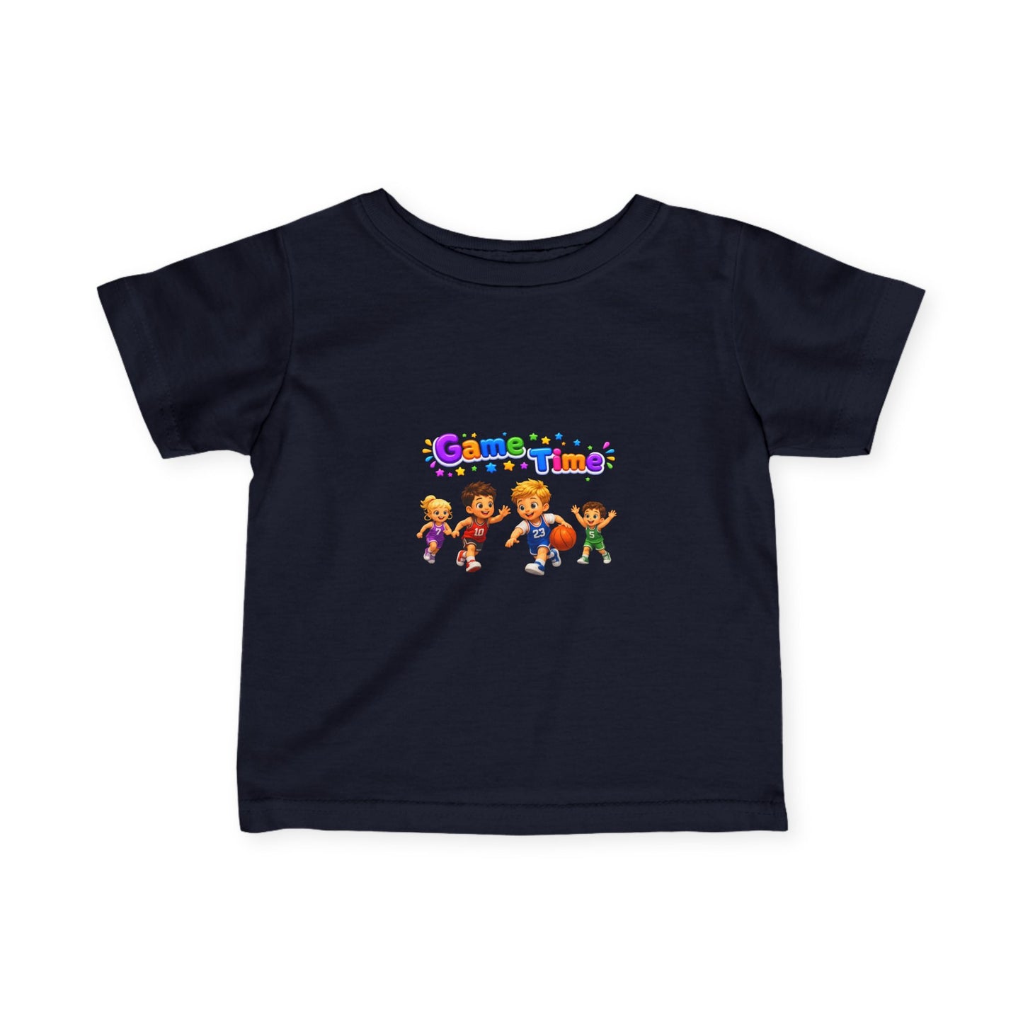 Infant Tee — "Game Time" Kids Sports Characters Graphic