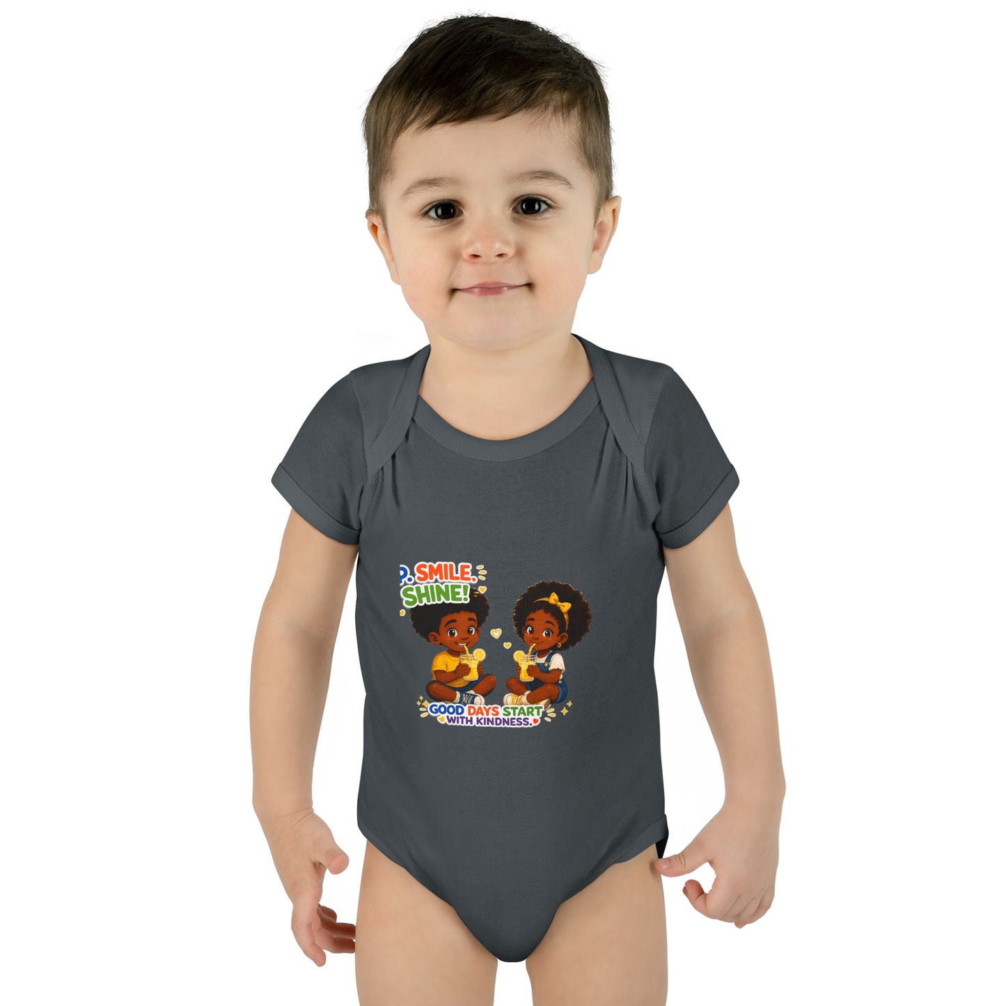 Infant Bodysuit — 'Smile Shine' Cute Baby Onesie with Positive Message