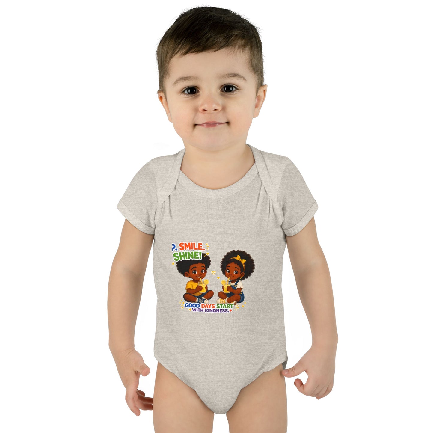 Infant Bodysuit — 'Smile Shine' Cute Baby Onesie with Positive Message