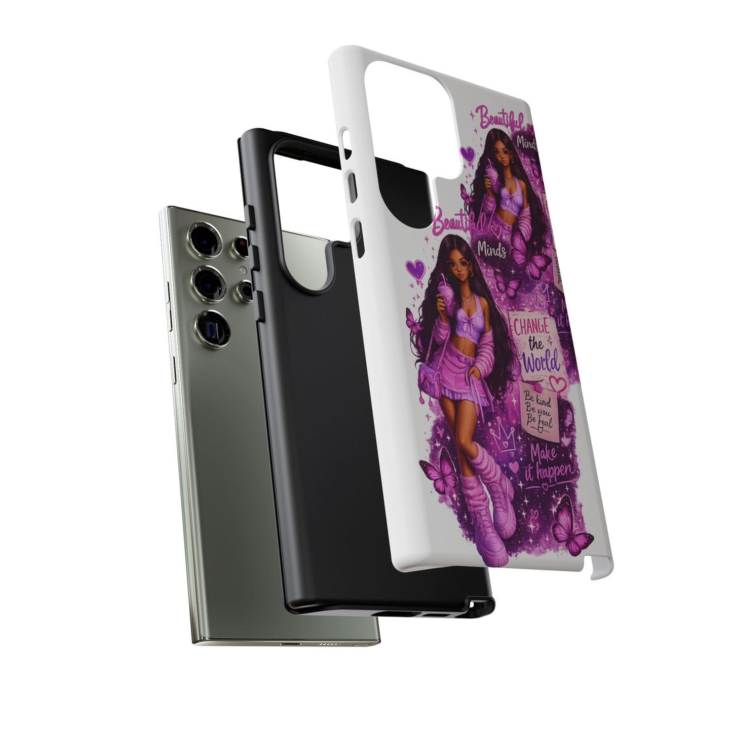 Empowered Girl Phone Case — Pink Butterfly ‘Change the World’ Design