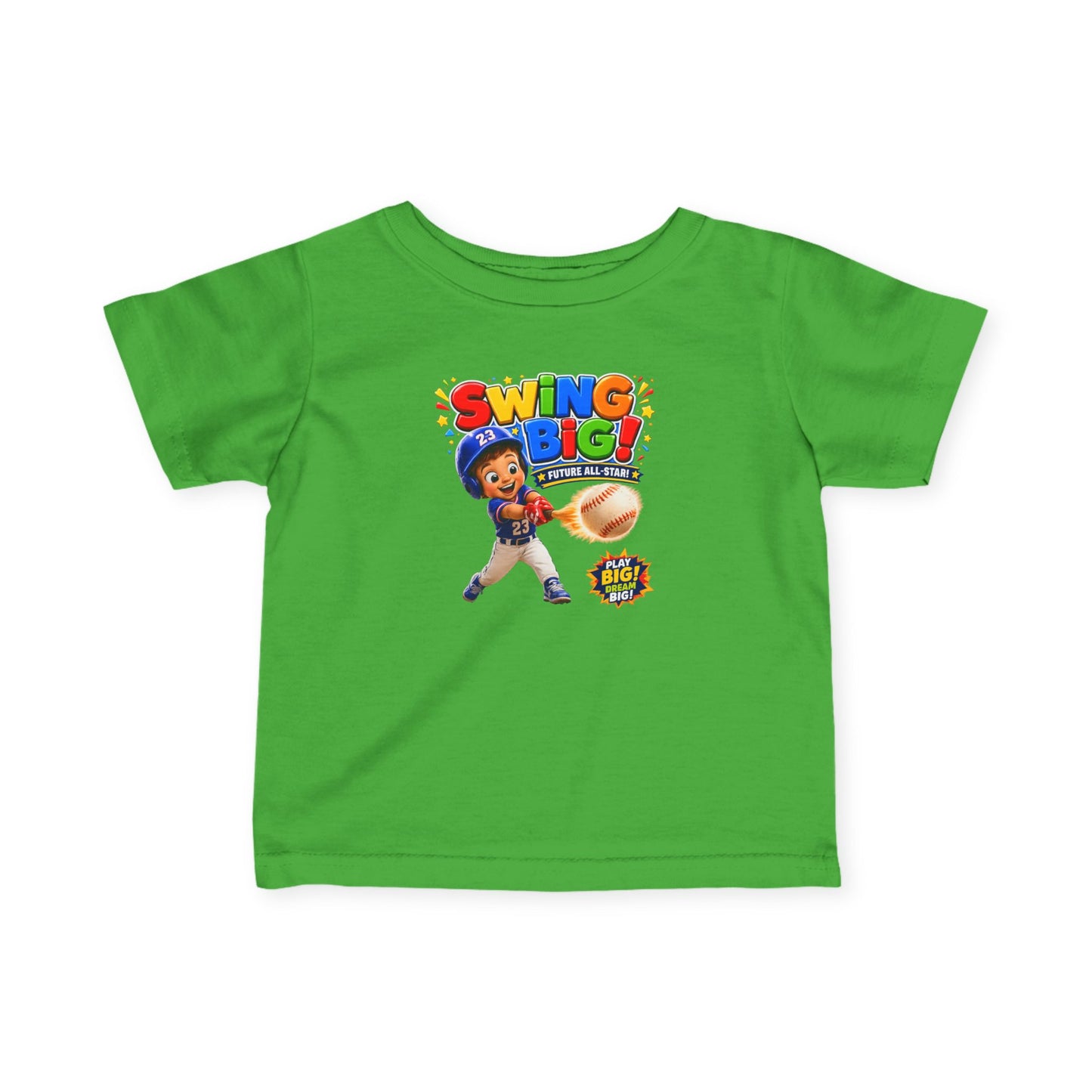 Infant Tee — "Swing Big!" Baseball Baby Shirt