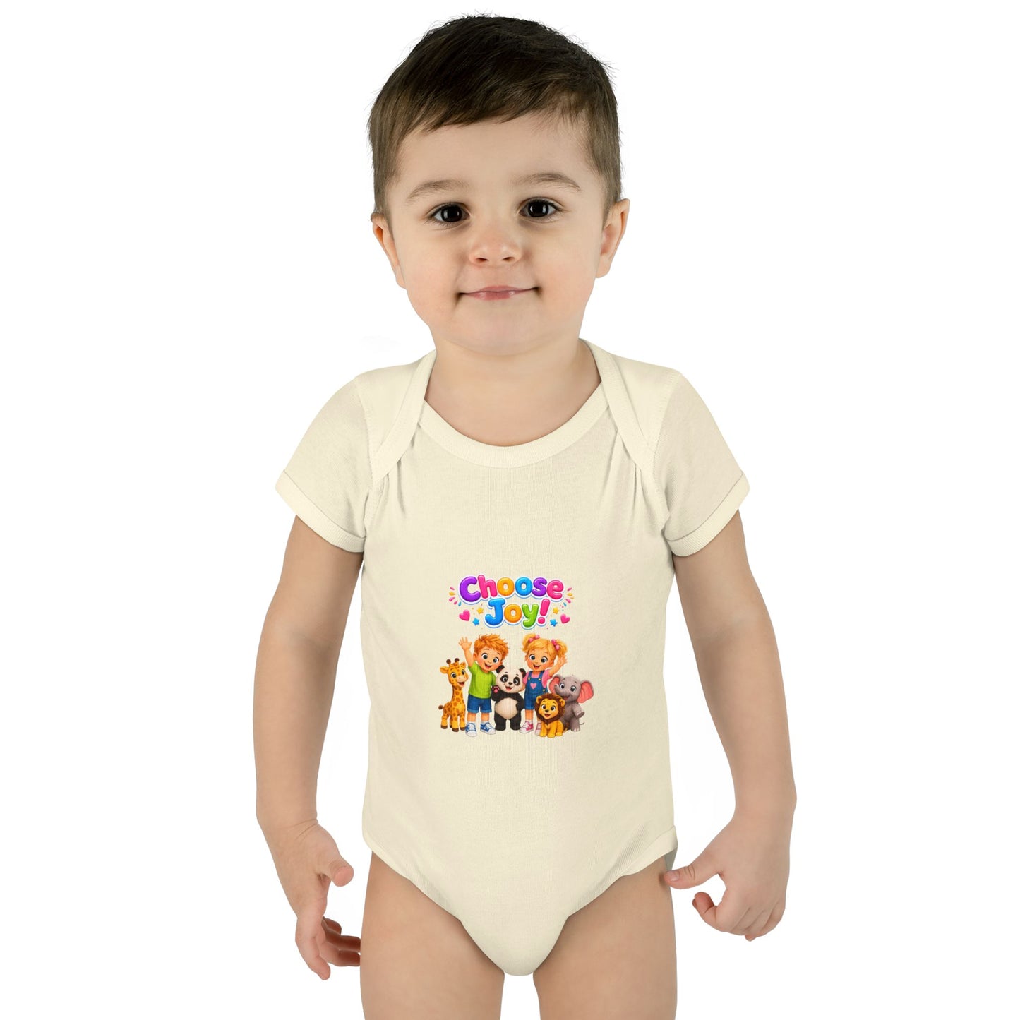 Choose Joy Baby Bodysuit — Cute Animal Crew Infant Onesie