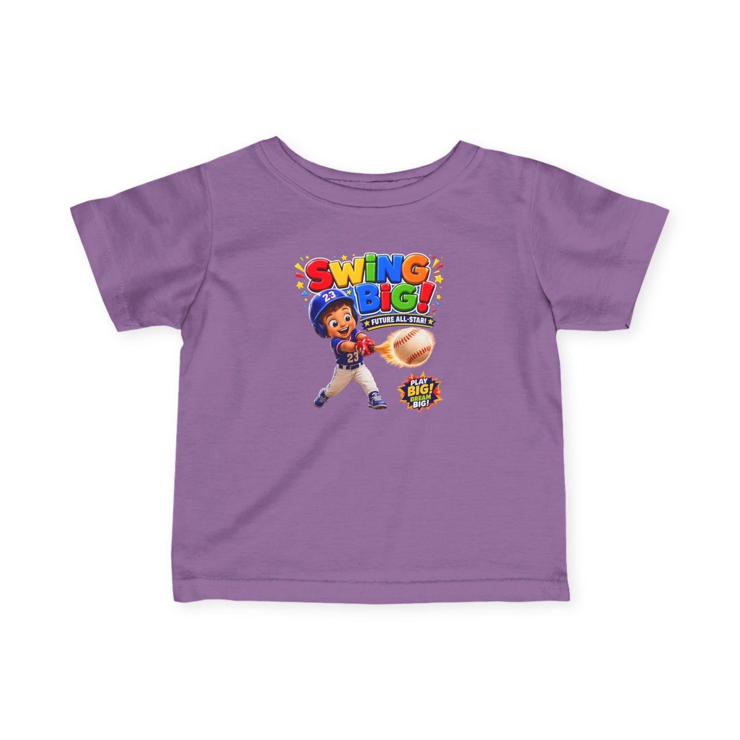 Infant Tee — "Swing Big!" Baseball Baby Shirt