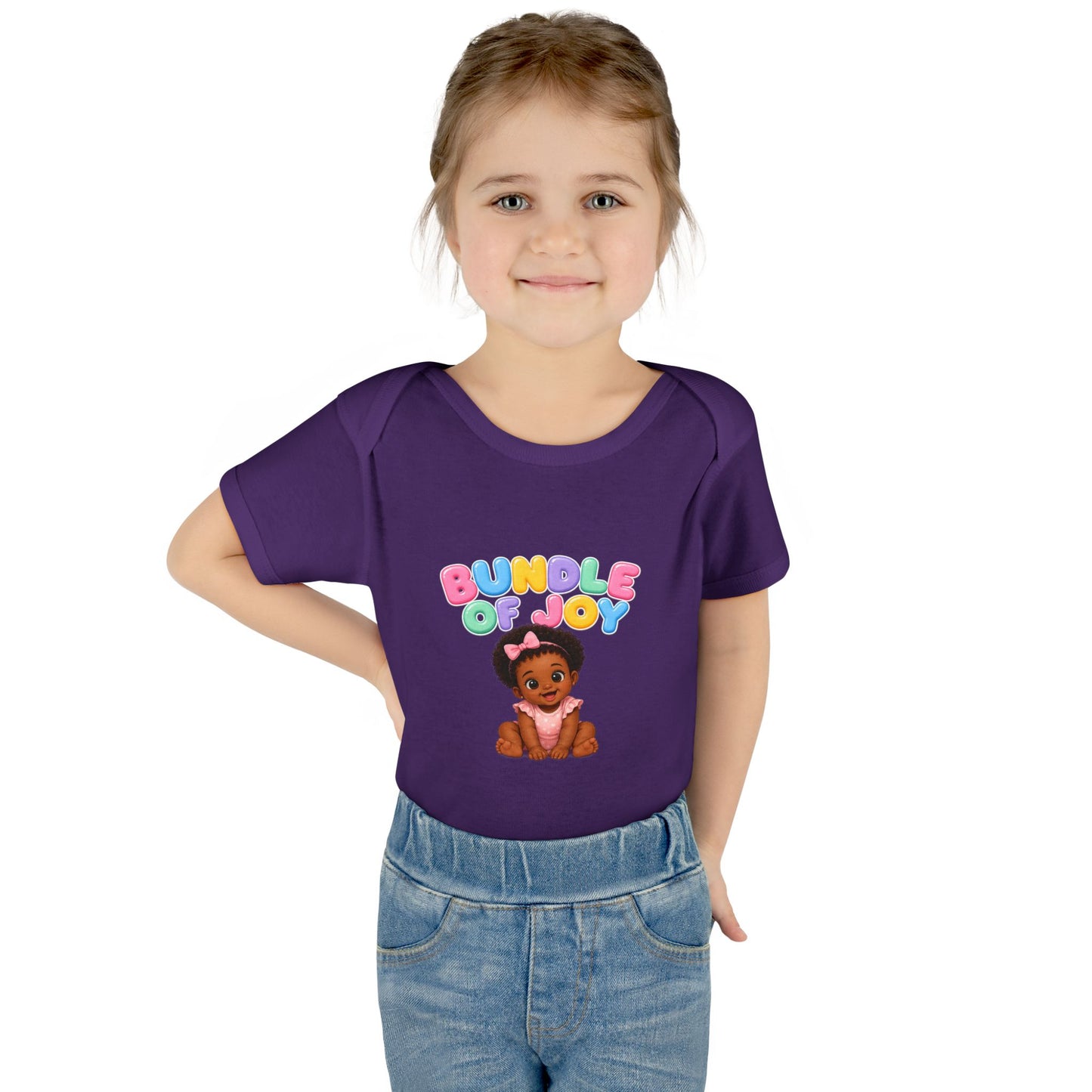 Baby Bodysuit - "Bundle of Joy" Cute African American Baby Graphic