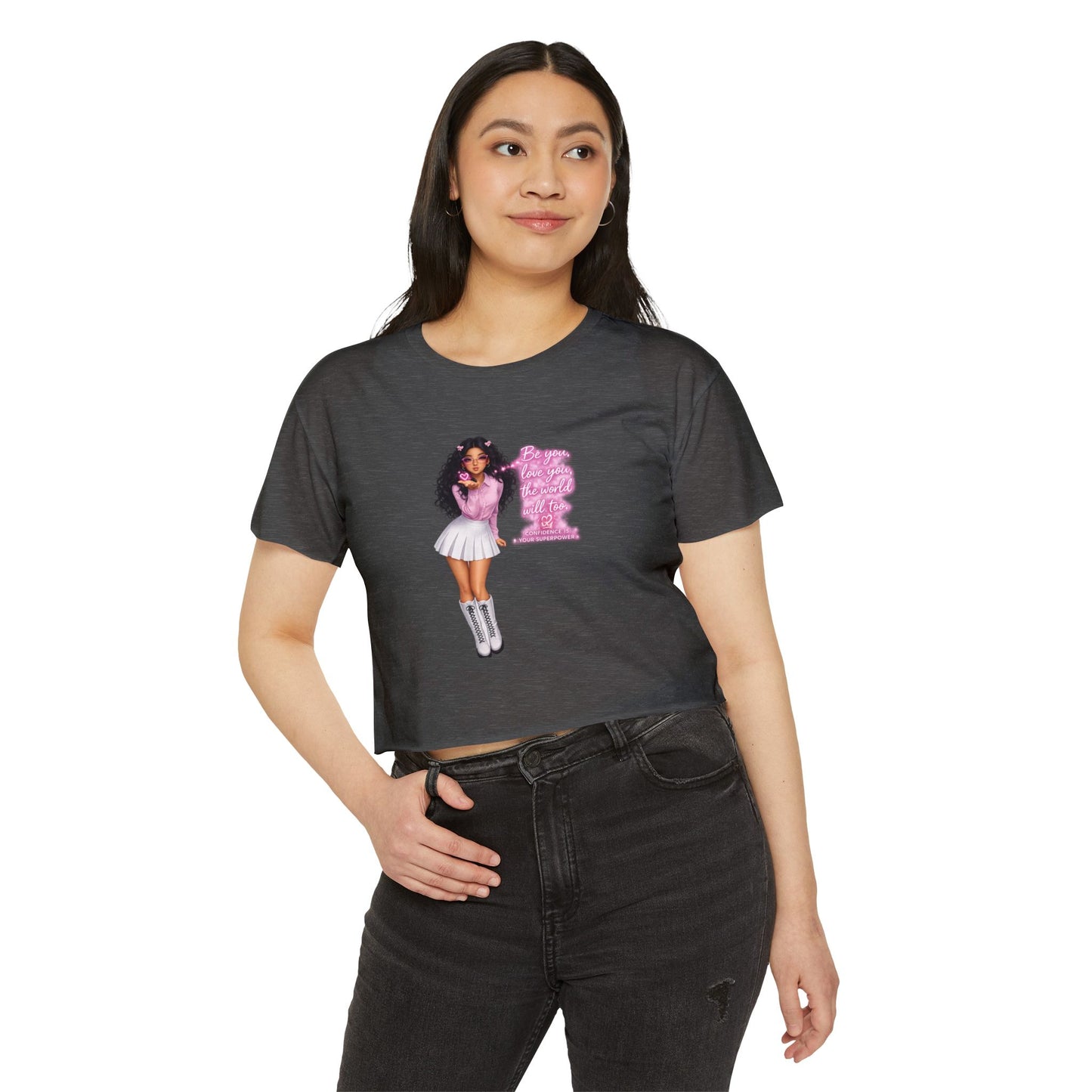 Women's Festival Crop Top — Pink Glitter Diva Graphic