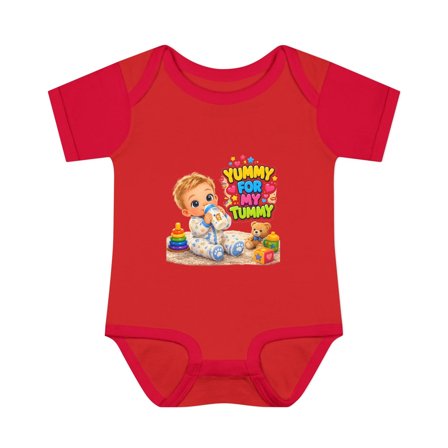 Yummy for My Tummy Baby Bodysuit — Cute Infant Feeding Onesie