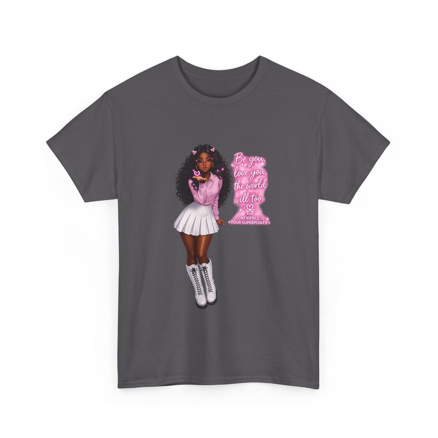 Afro Pink Cheerleader Tee – "Queen" Graphic Cotton T-Shirt