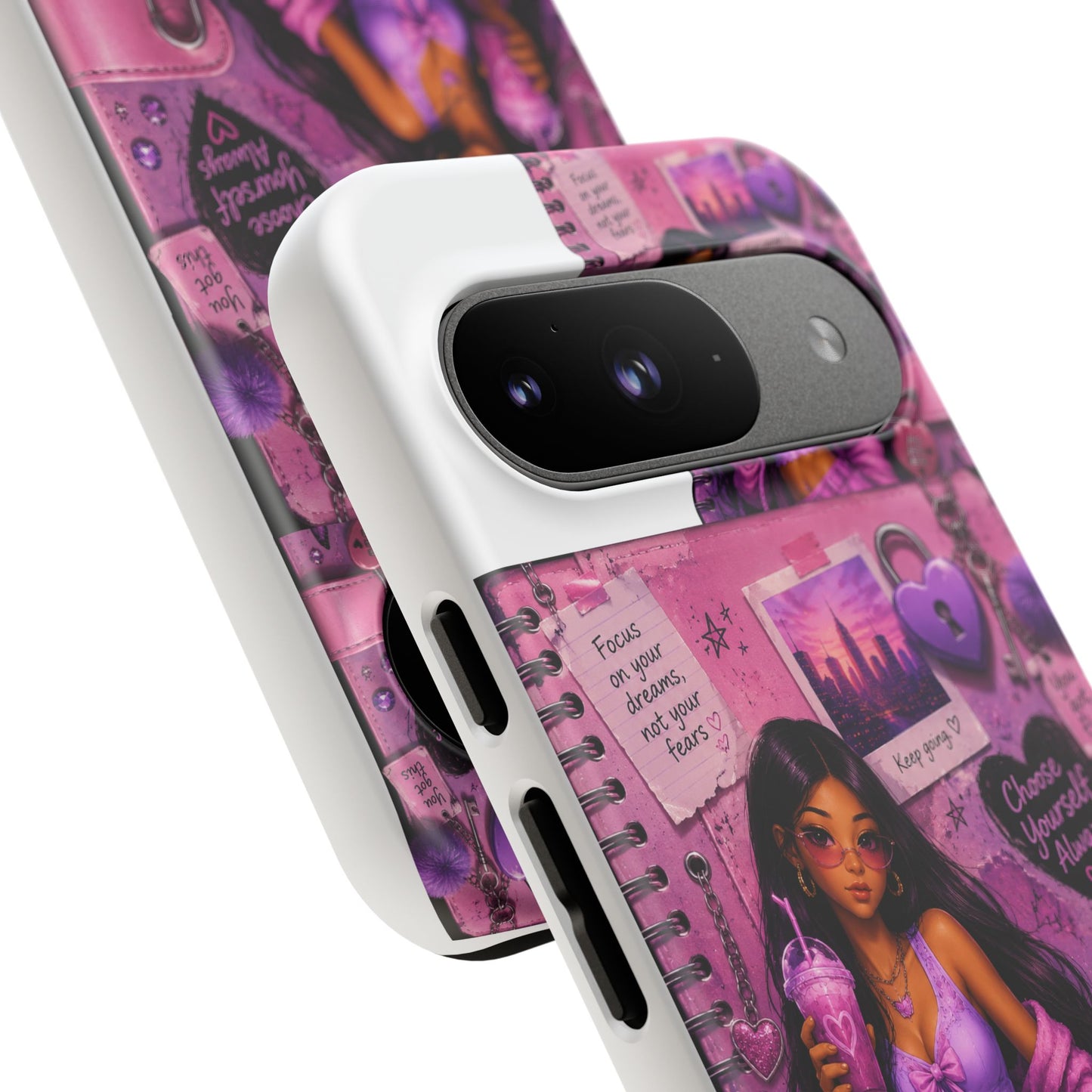 Purple Aesthetic Phone Case — Girl Collage 'Choose Yourself' Design