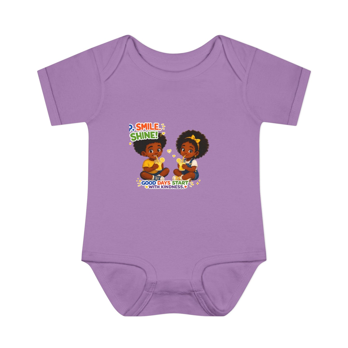 Infant Bodysuit — 'Smile Shine' Cute Baby Onesie with Positive Message