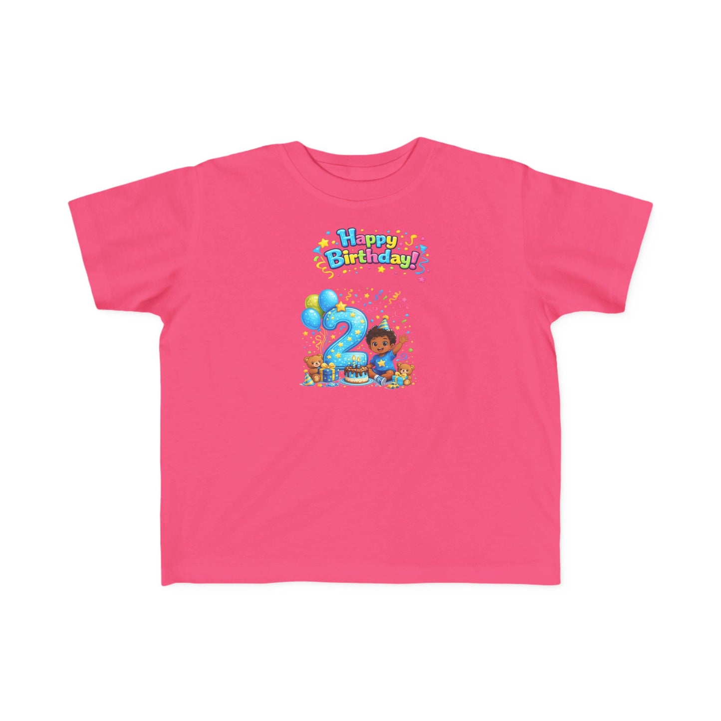 Copy of Copy of Toddler Birthday Tee — "Happy Birthday 2" Girl Balloon Party Shirt