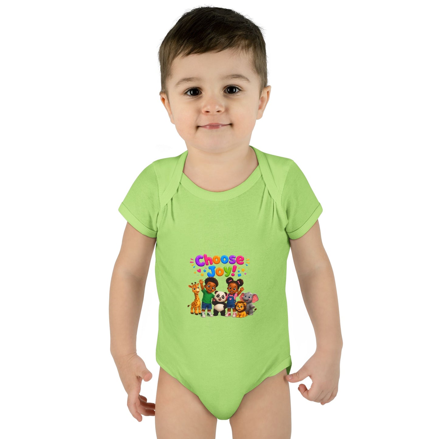Choose Joy! Baby Bodysuit — Cute Animal Crew Infant Onesie