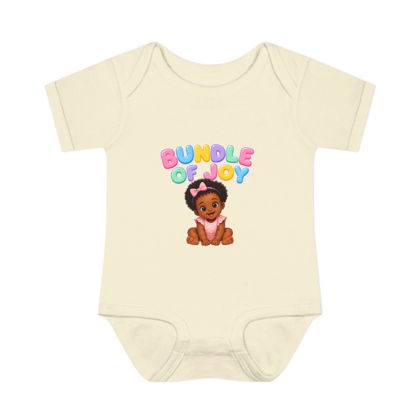 Baby Bodysuit - "Bundle of Joy" Cute African American Baby Graphic