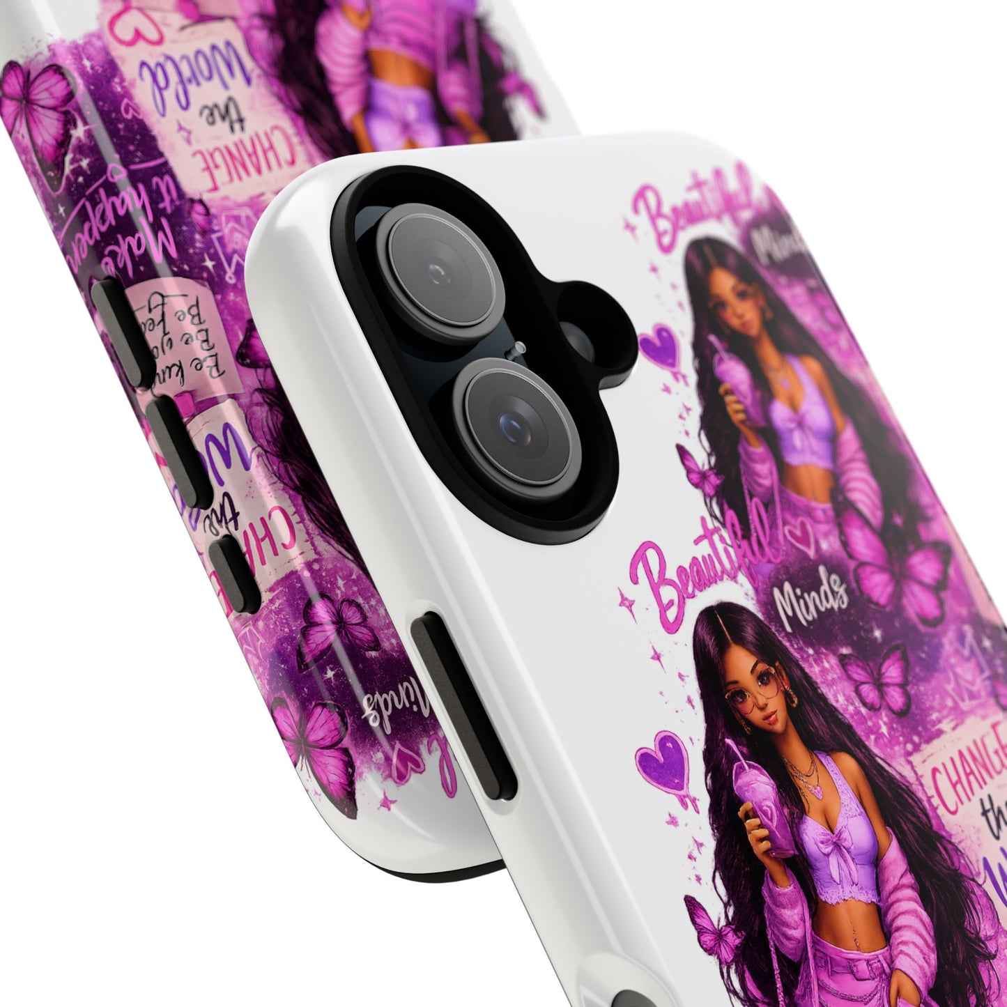 Empowered Girl Phone Case — Pink Butterfly ‘Change the World’ Design