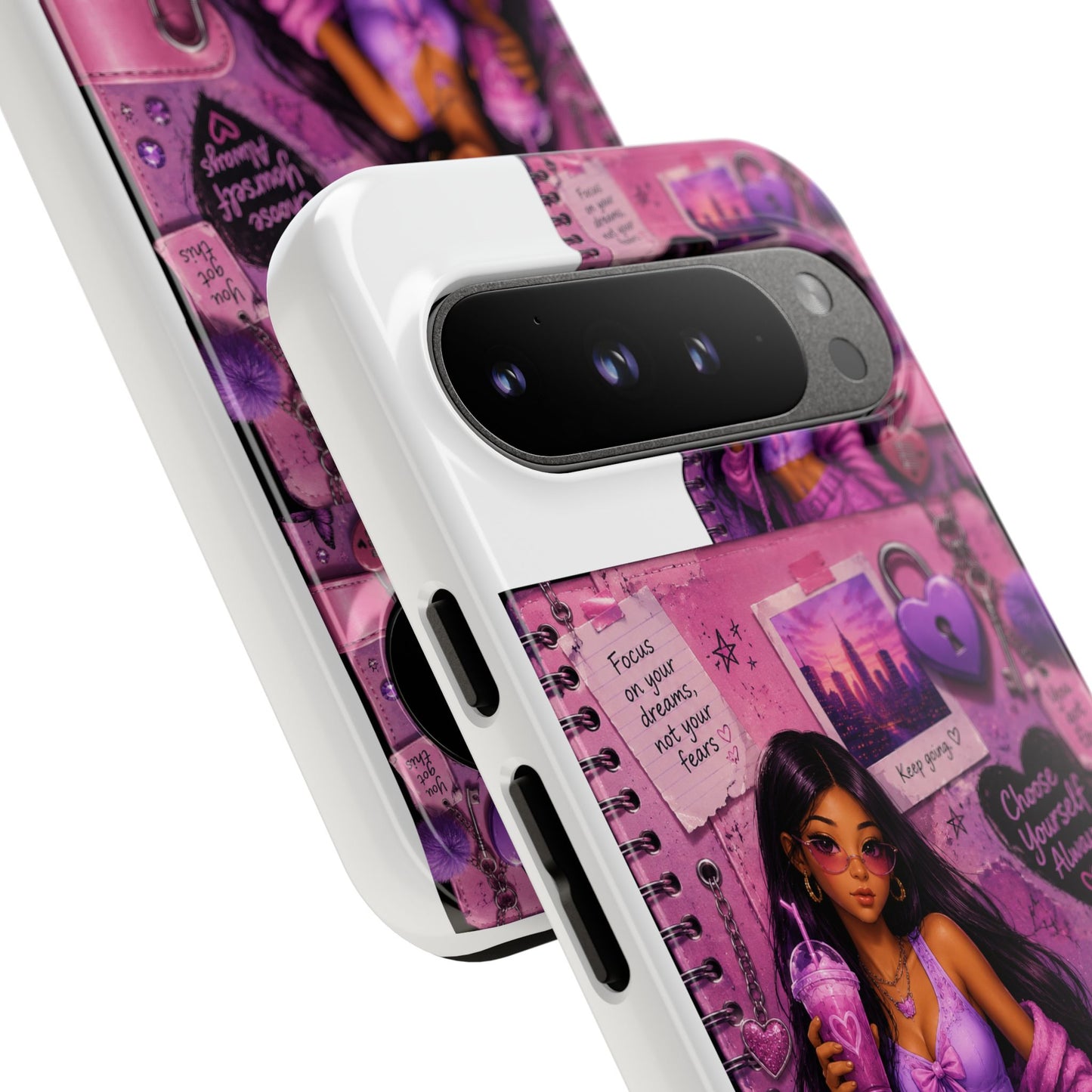 Purple Aesthetic Phone Case — Girl Collage 'Choose Yourself' Design