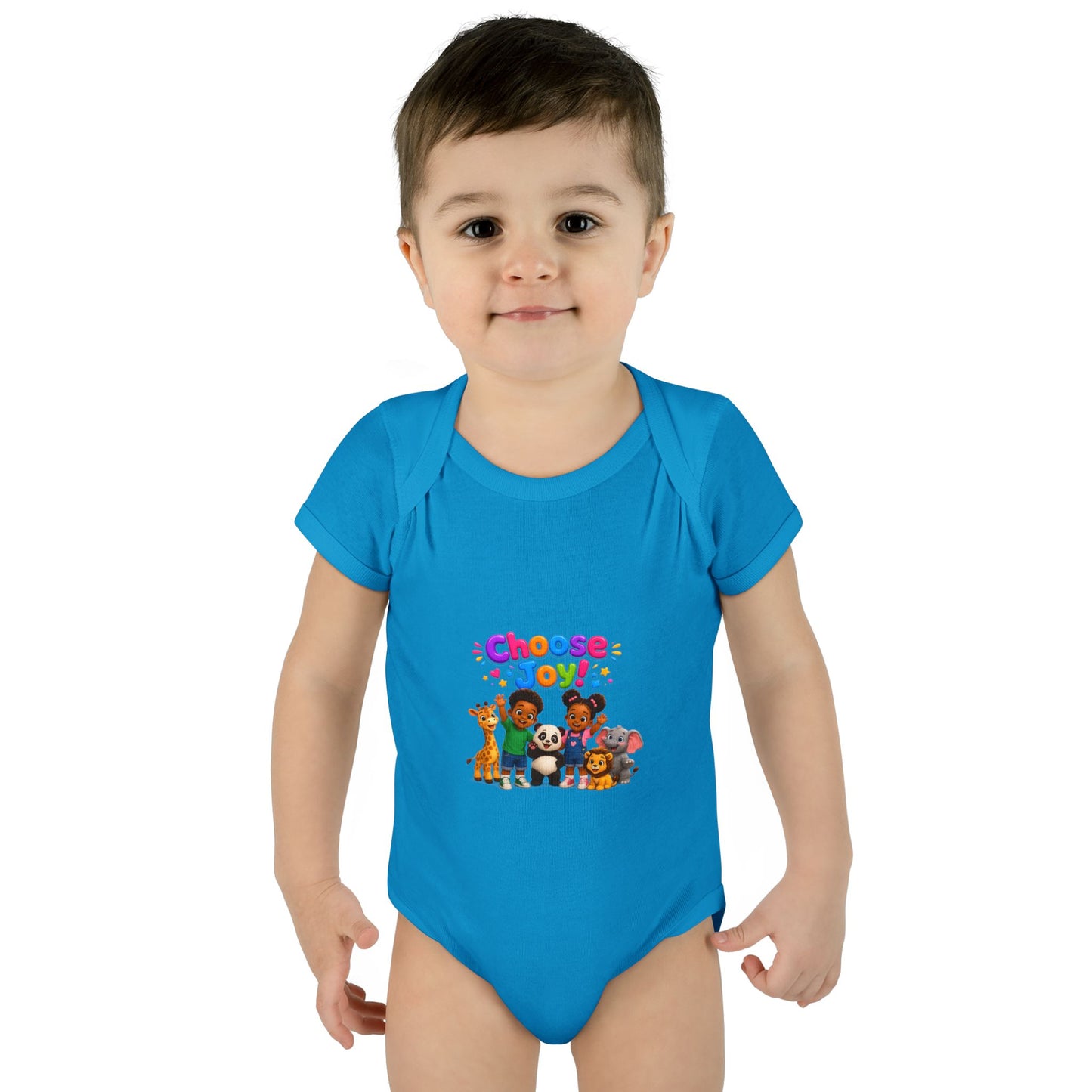 Choose Joy! Baby Bodysuit — Cute Animal Crew Infant Onesie