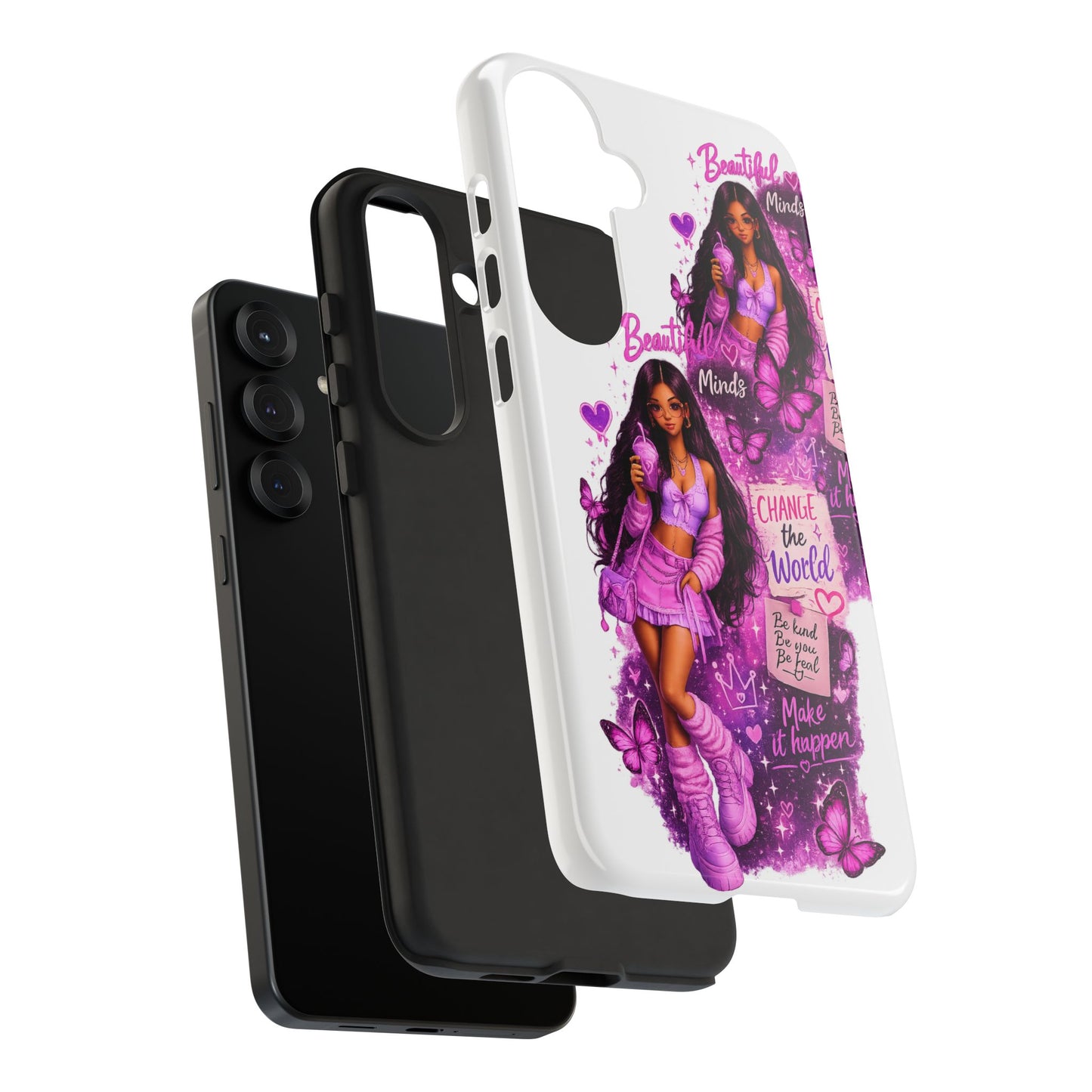 Empowered Girl Phone Case — Pink Butterfly ‘Change the World’ Design