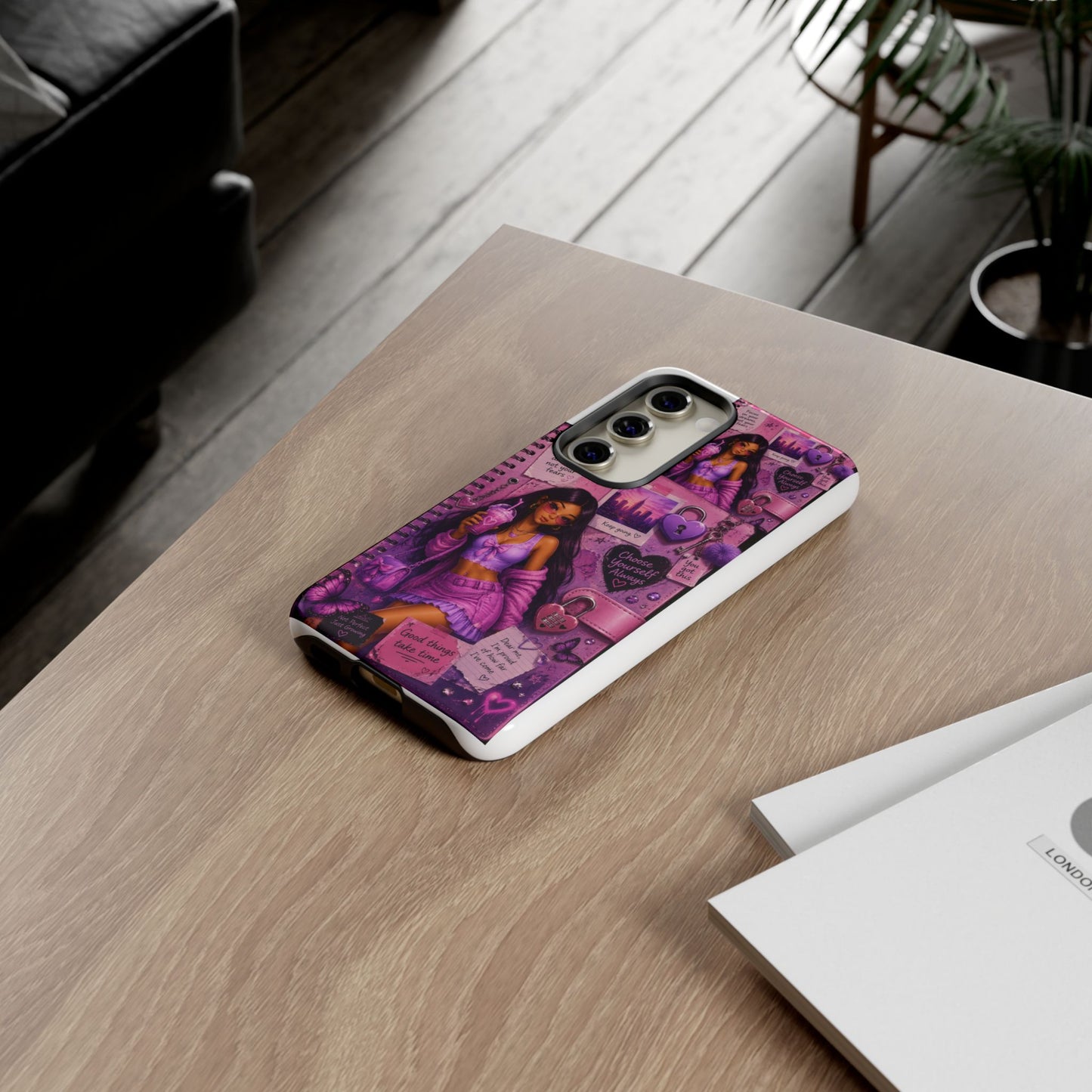 Purple Aesthetic Phone Case — Girl Collage 'Choose Yourself' Design