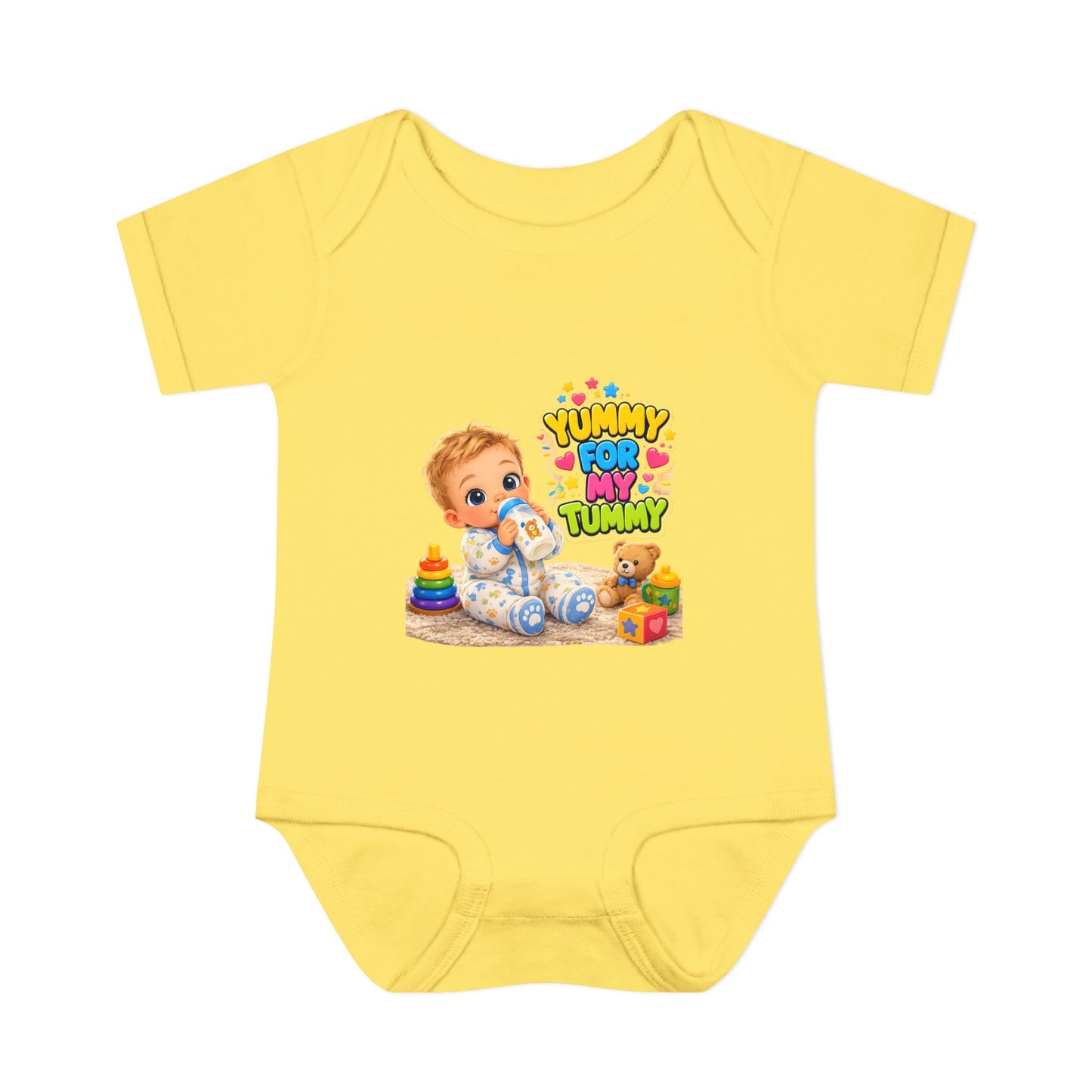Yummy for My Tummy Baby Bodysuit — Cute Infant Feeding Onesie