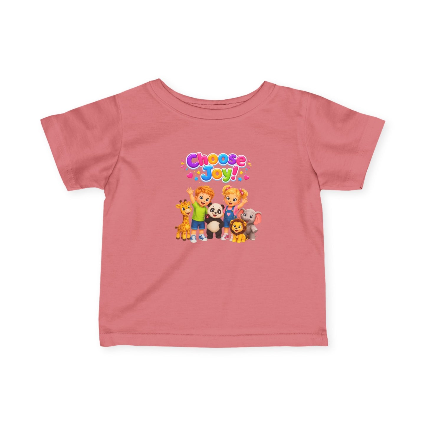 Infant Tee — "Choose Joy" Cute Animal Crew Baby T-Shirt