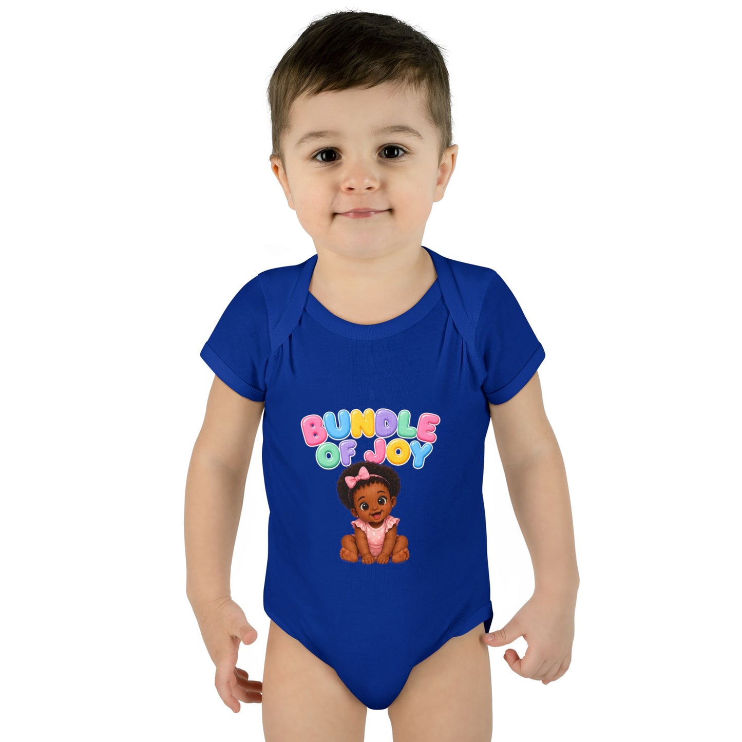 Baby Bodysuit - "Bundle of Joy" Cute African American Baby Graphic