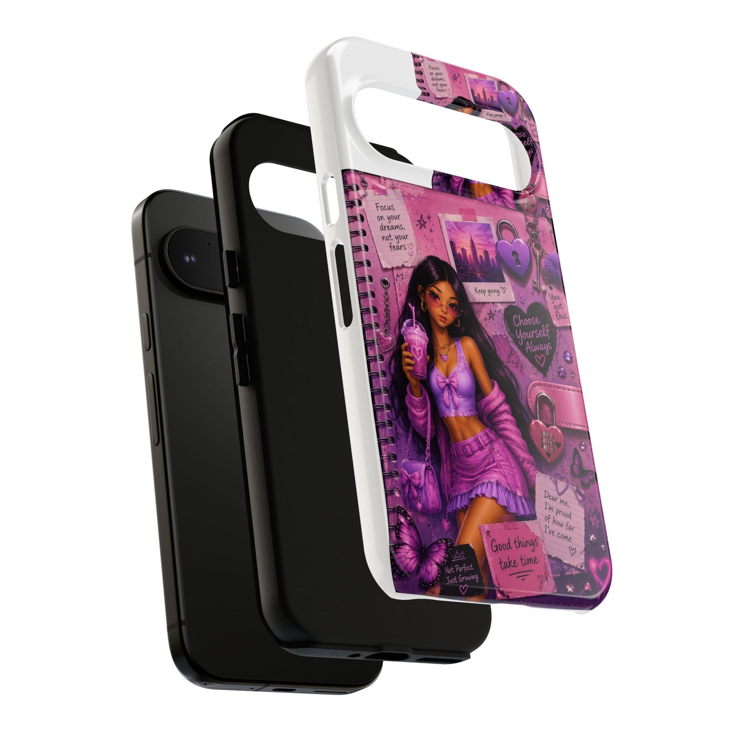 Purple Aesthetic Phone Case — Girl Collage 'Choose Yourself' Design