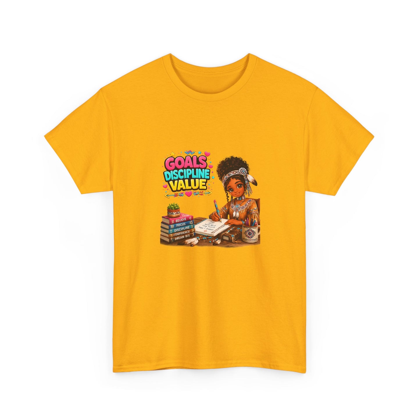 Motivational Study T-Shirt — "Goals, Discipline, Value" Graphic Tee for Students & Learners
