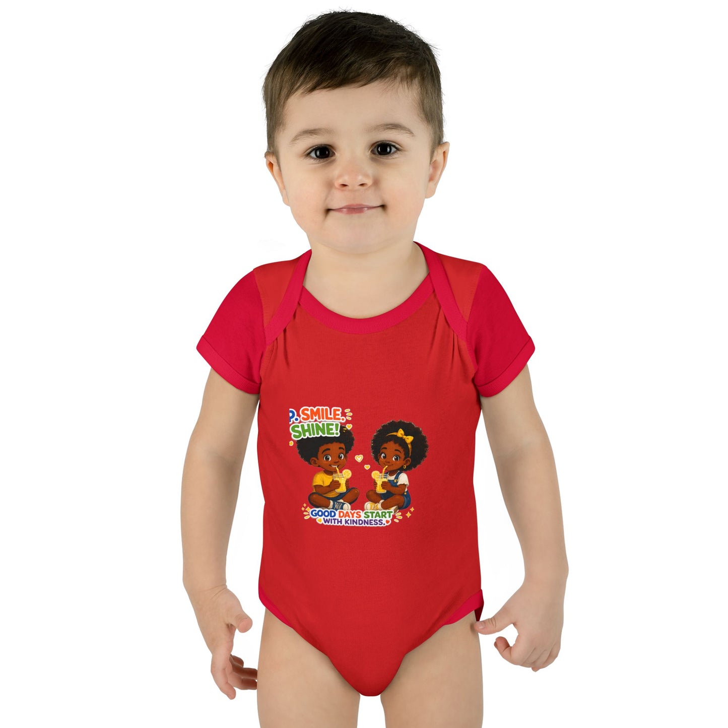 Infant Bodysuit — 'Smile Shine' Cute Baby Onesie with Positive Message