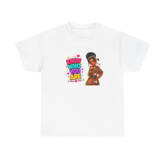 Know Who You Are T-Shirt — Empowering Retro Afro Girl Graphic Tee
