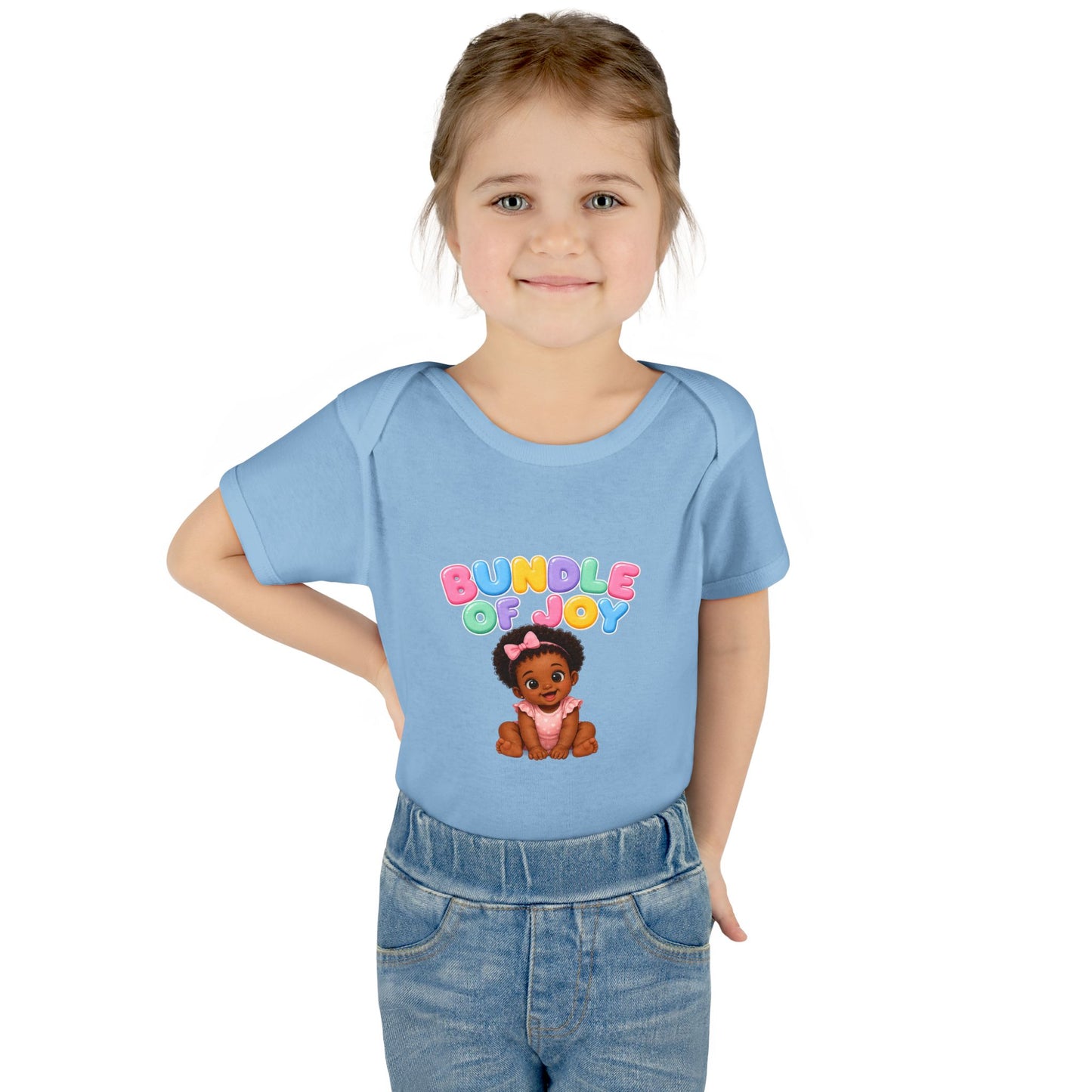 Baby Bodysuit - "Bundle of Joy" Cute African American Baby Graphic