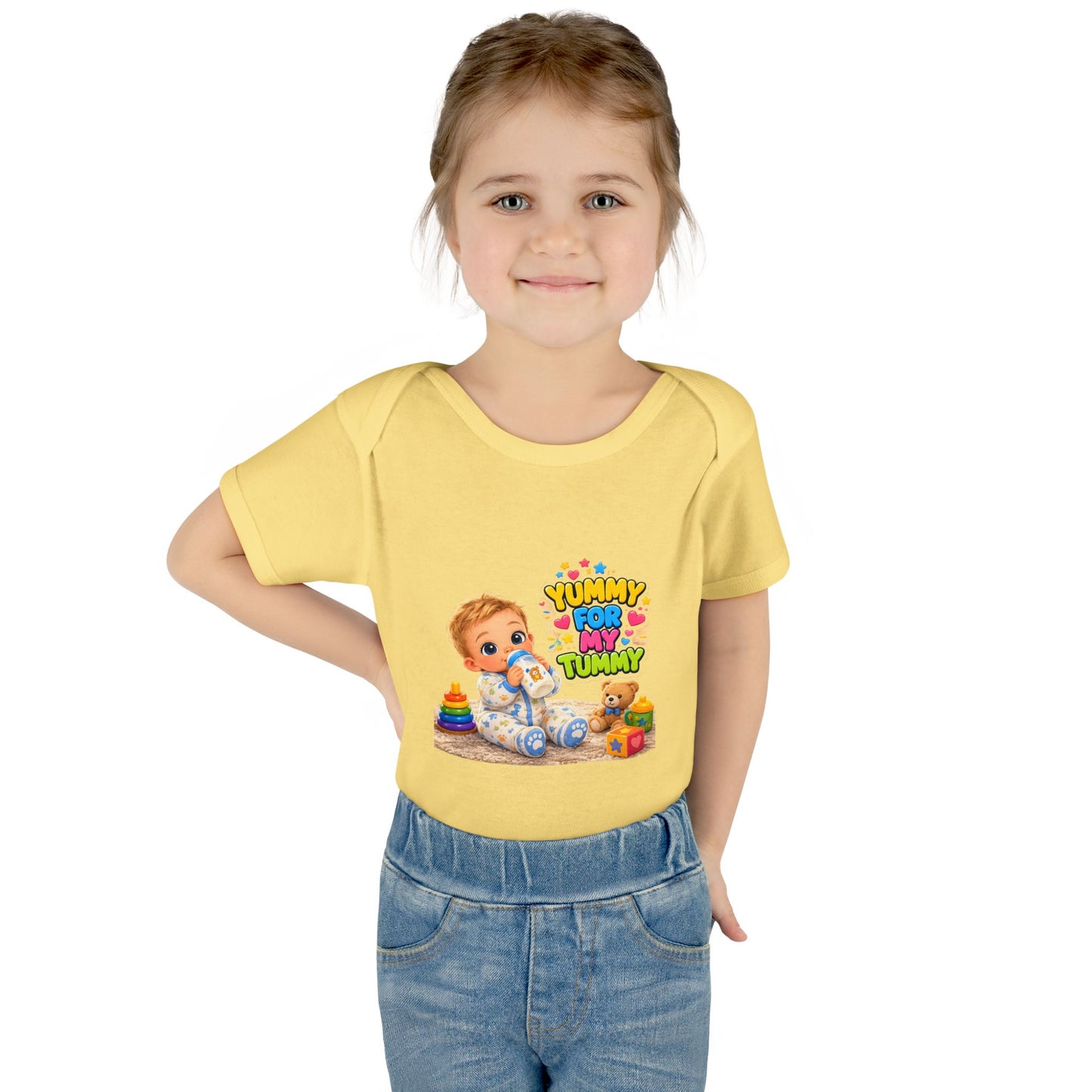 Yummy for My Tummy Baby Bodysuit — Cute Infant Feeding Onesie