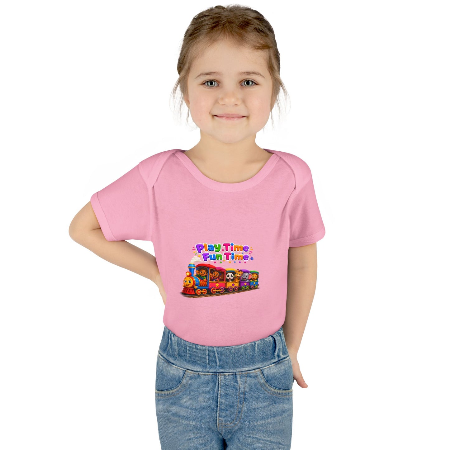 Play Time Fun Time Train Baby Bodysuit — Colorful Infant Onesie
