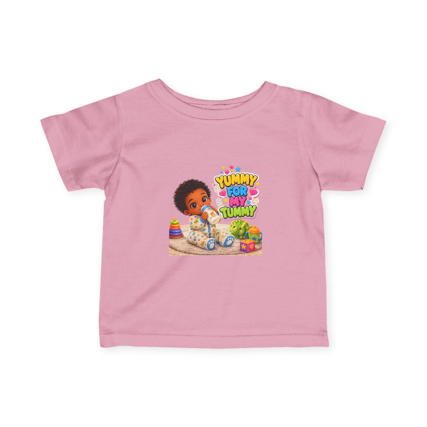 Infant Tee – "Yummy for My Tummy" Cute Baby Feeding Graphic