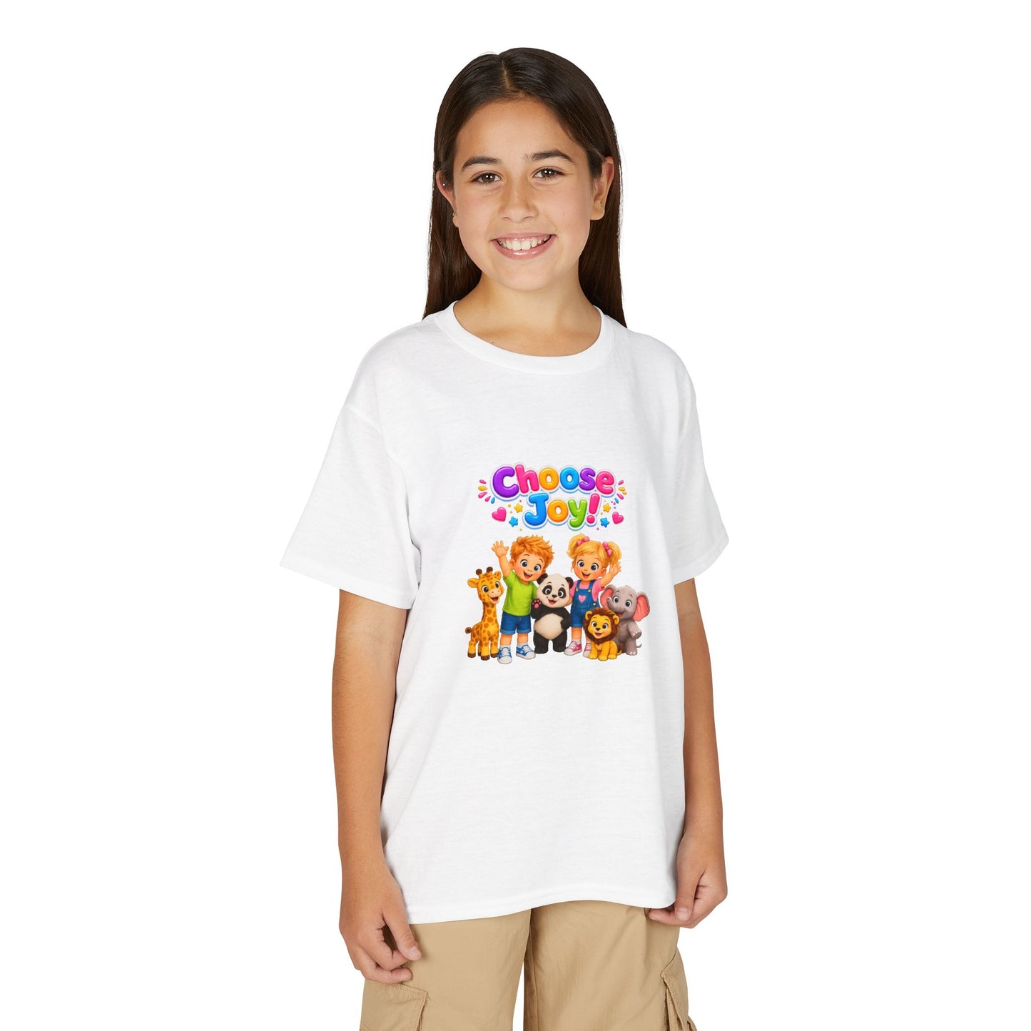 Kids T-Shirt — "Choose Joy" Cute Animal Friends Graphic