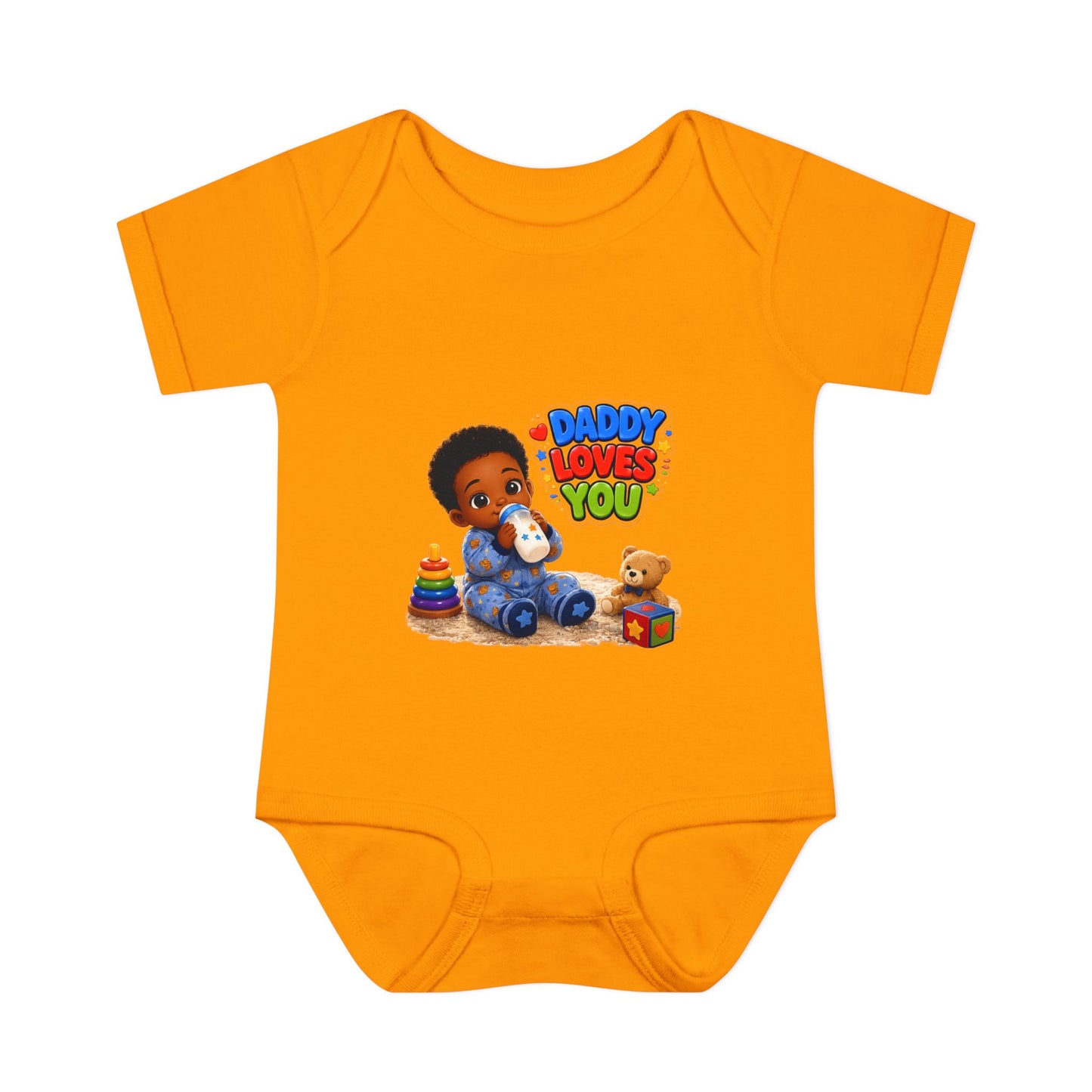 Daddy Loves You Infant Bodysuit — Cute Baby Boy Onesie with Toys Graphic