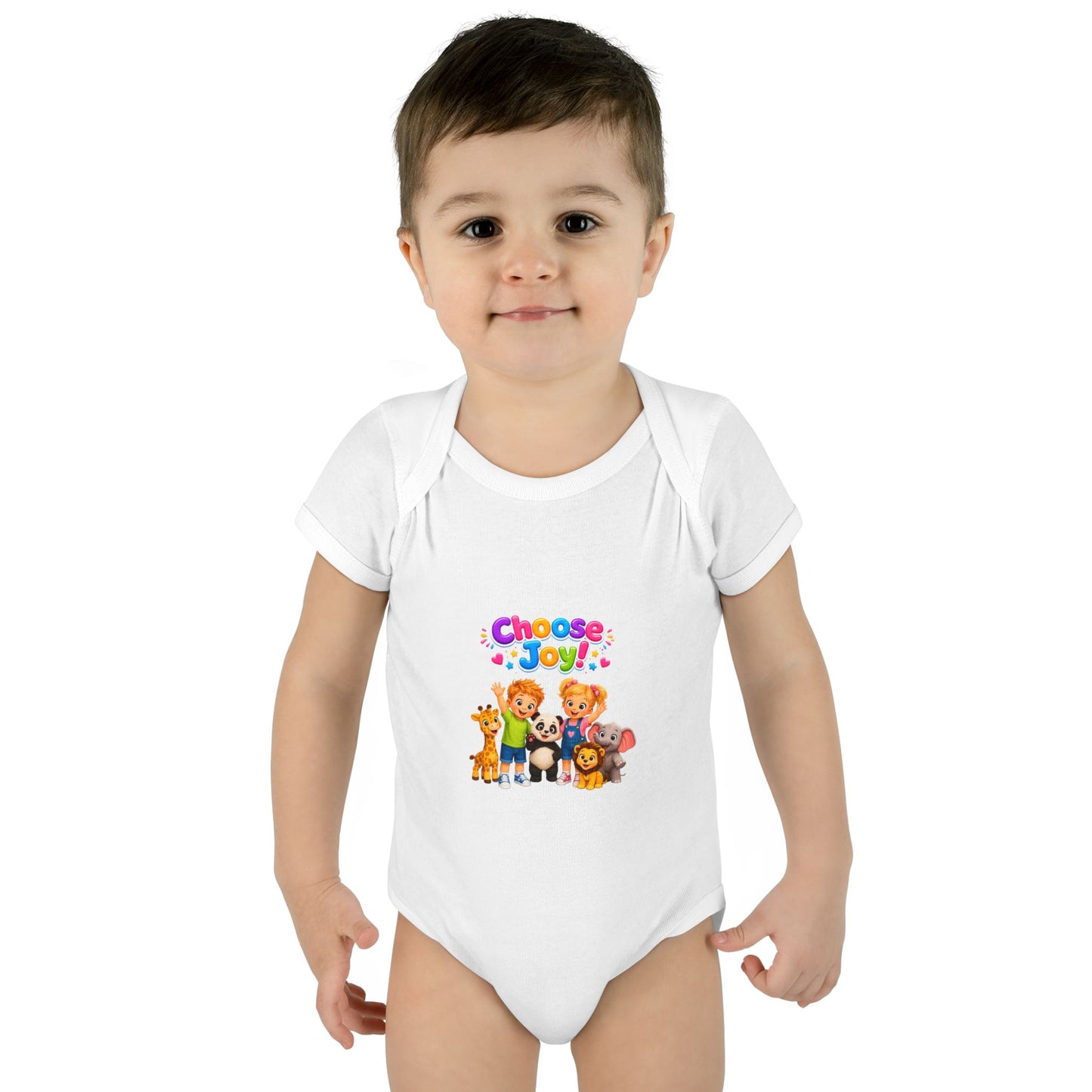 Choose Joy Baby Bodysuit — Cute Animal Crew Infant Onesie