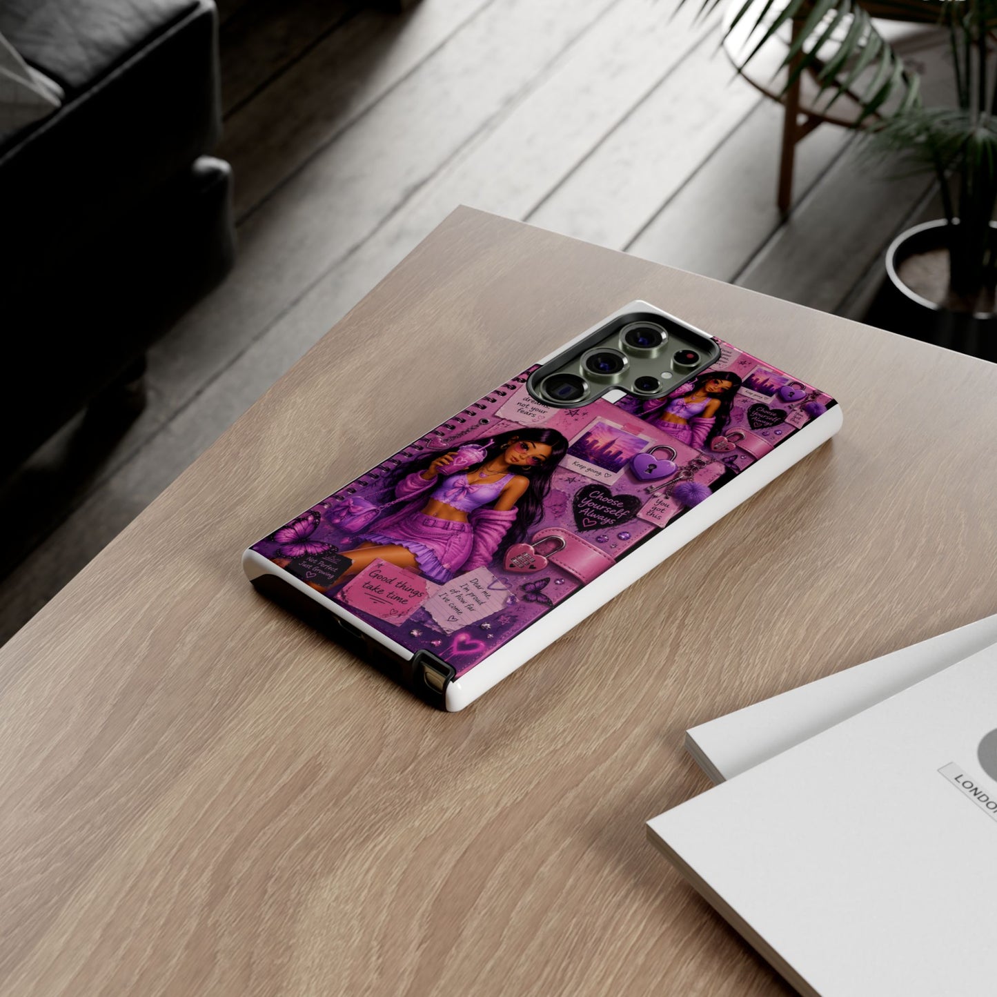 Purple Aesthetic Phone Case — Girl Collage 'Choose Yourself' Design