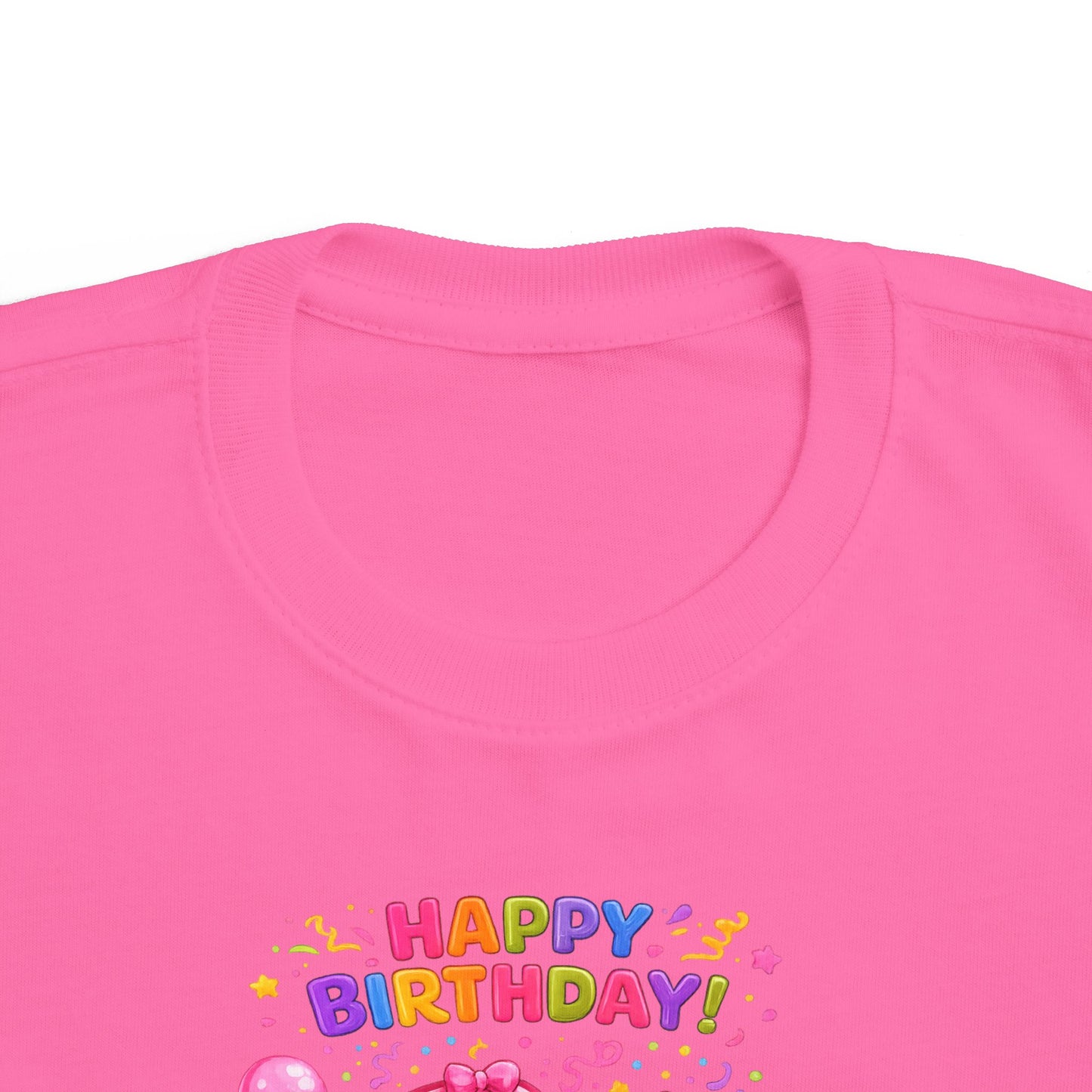 Toddler Birthday Tee — "Happy Birthday 2" Girl Balloon Party Shirt