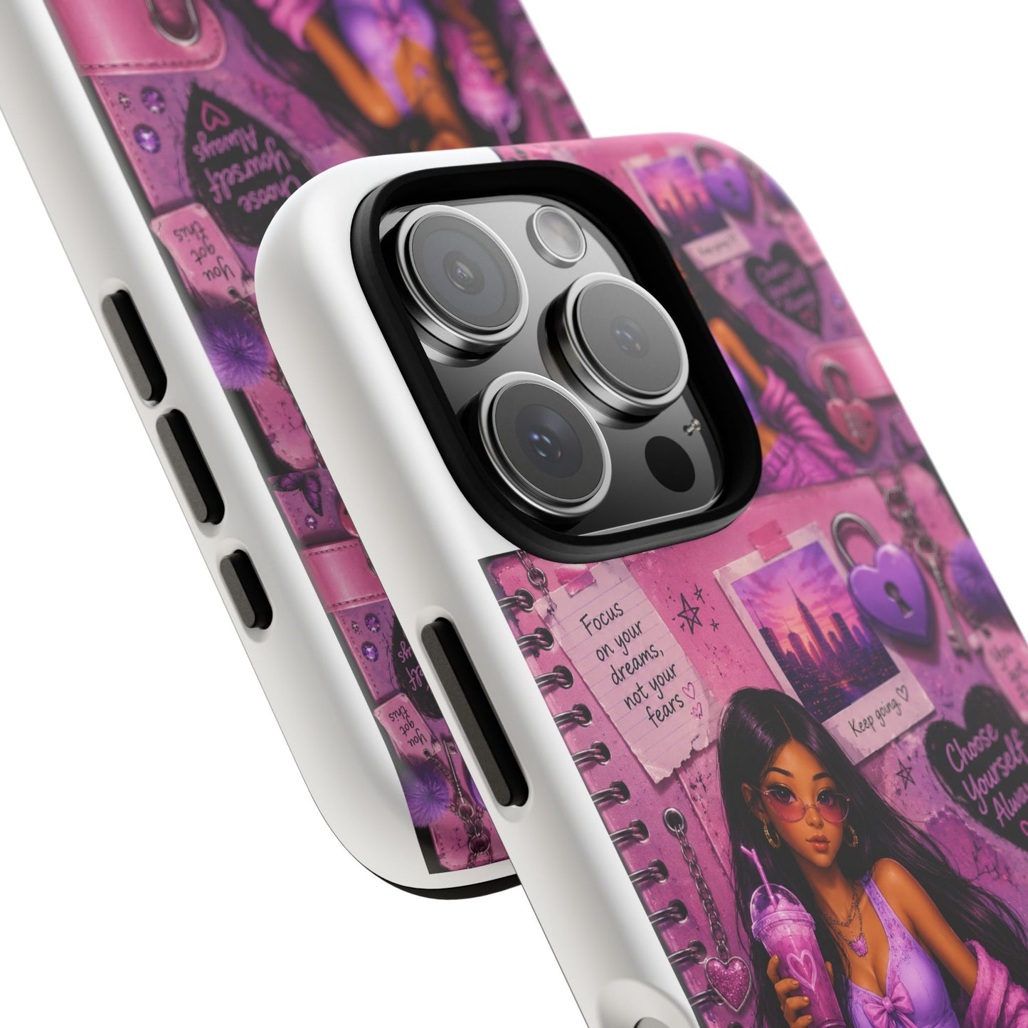 Purple Aesthetic Phone Case — Girl Collage 'Choose Yourself' Design
