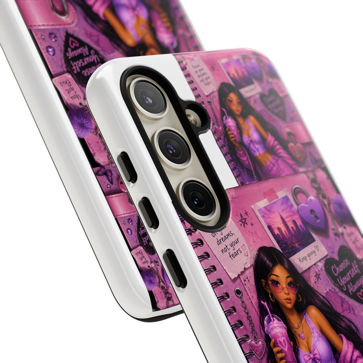 Purple Aesthetic Phone Case — Girl Collage 'Choose Yourself' Design